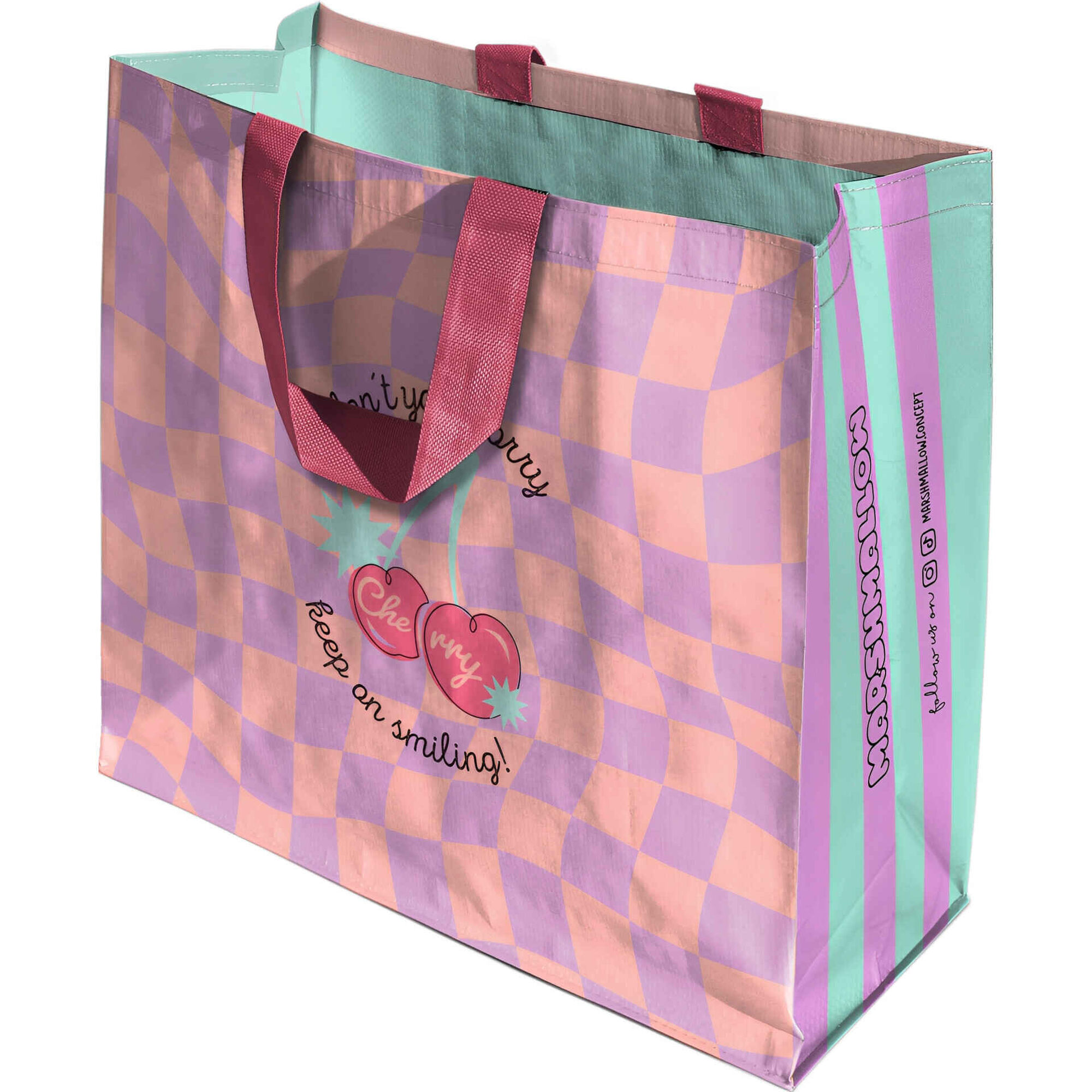 Saco de Compras Reutiliz&aacute;vel Cereja Marshmallow