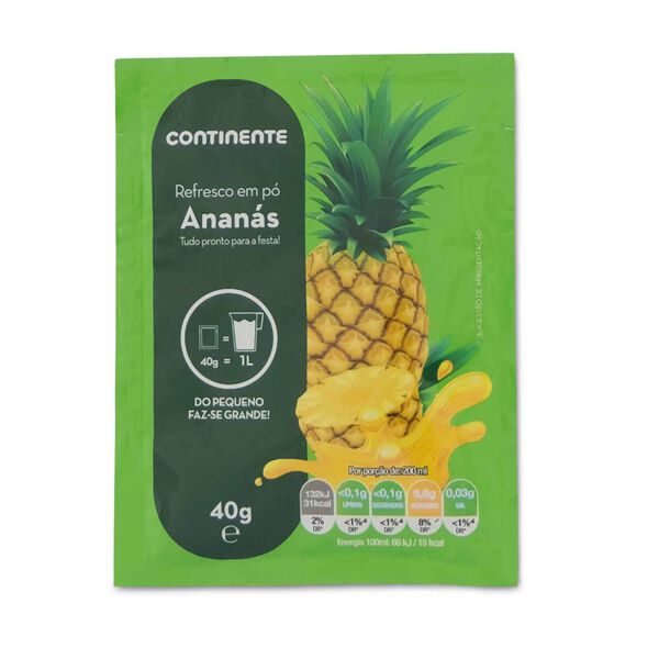 Refresco em Pó Ananás Continente