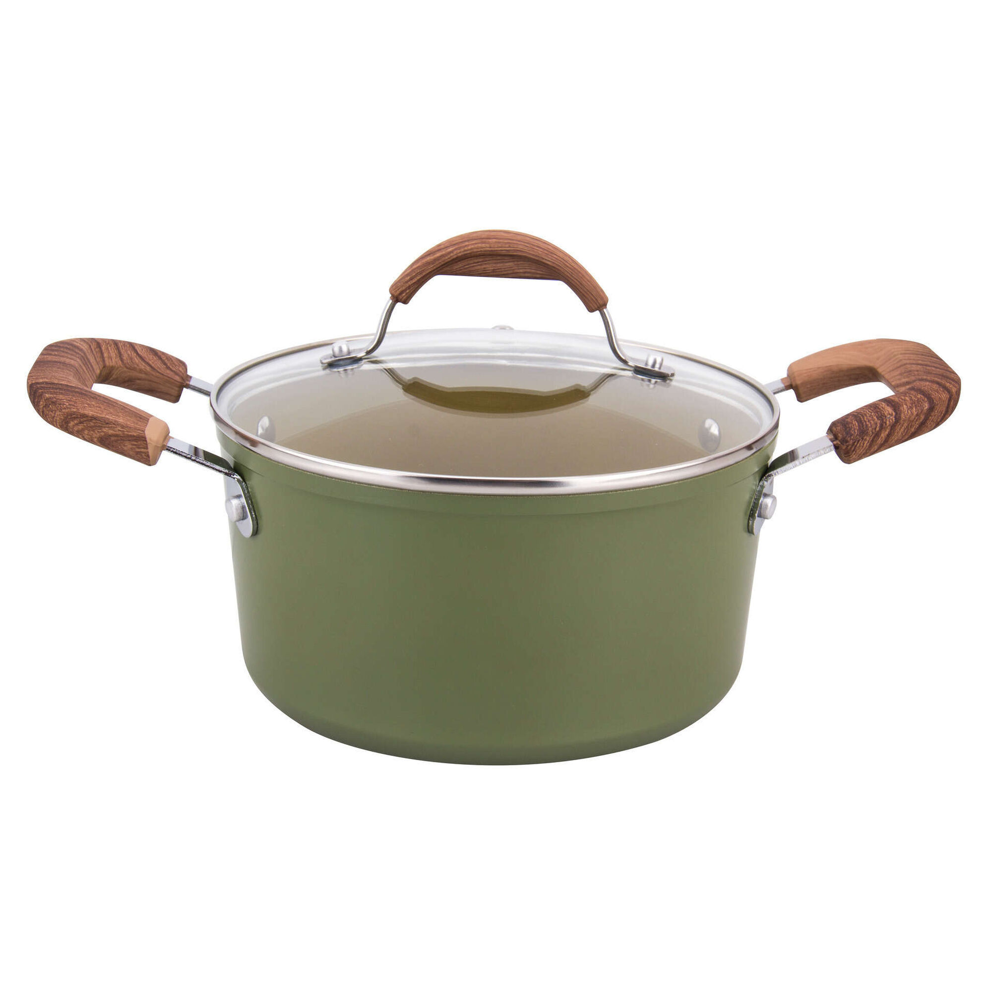 Caçarola Antiaderente Alumínio com Asas Verde Oliveira Gourmet Caçarola Antiaderente Alumínio com Asas Verde Oliveira Gourmet