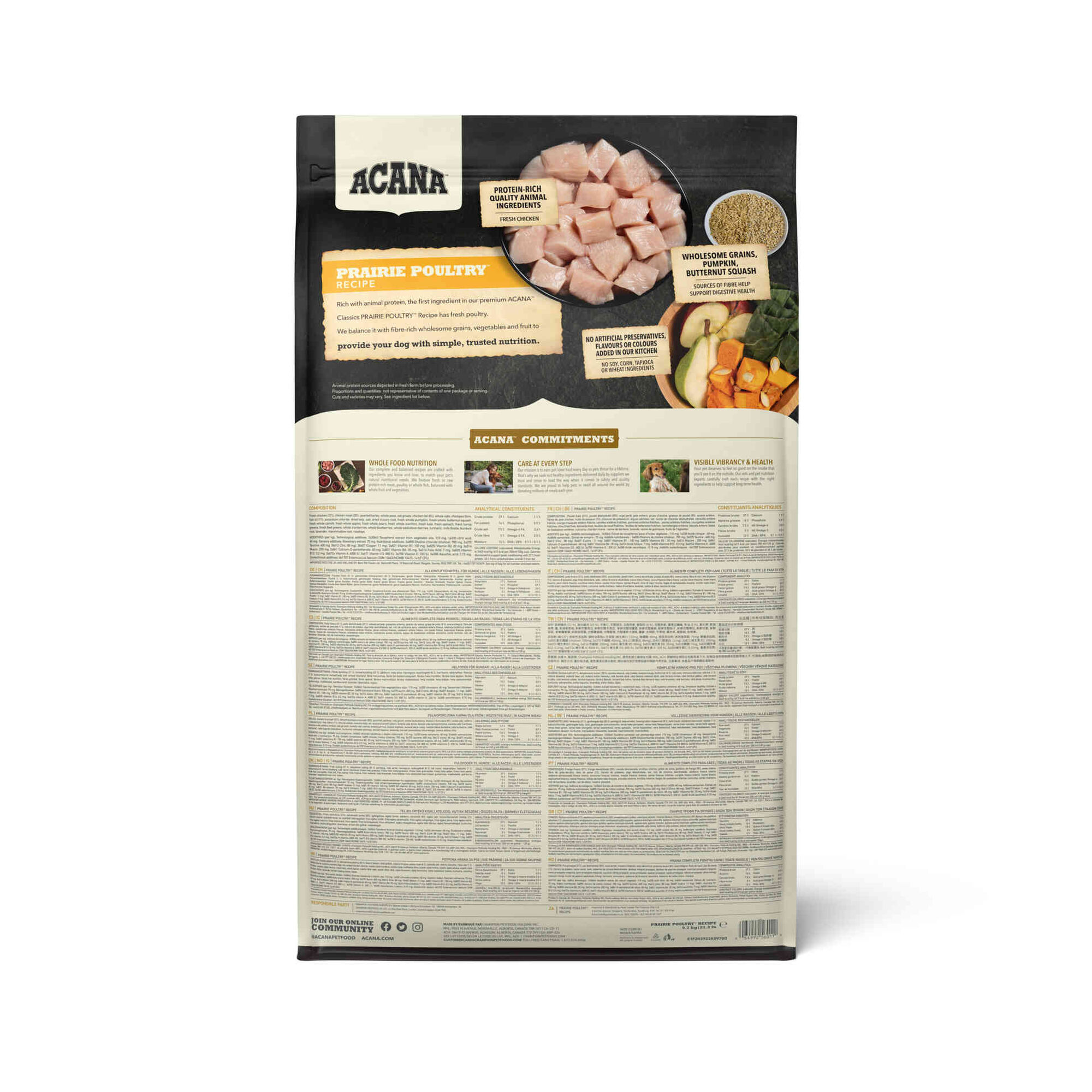 Ra&ccedil;&atilde;o para C&atilde;o Classics Prairie Poultry Recipe Acana