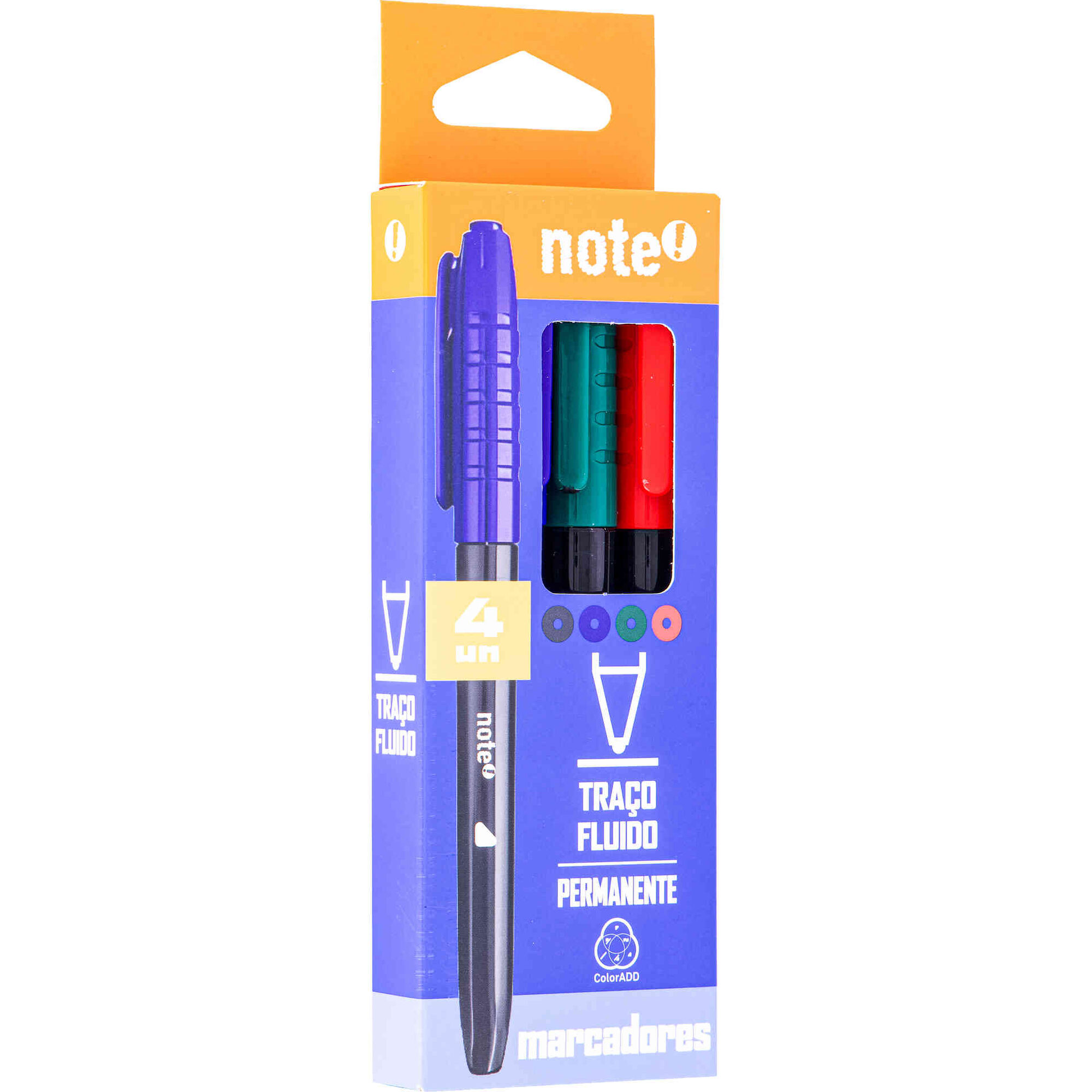 Marcador Permanente com 4 Cores Note!
