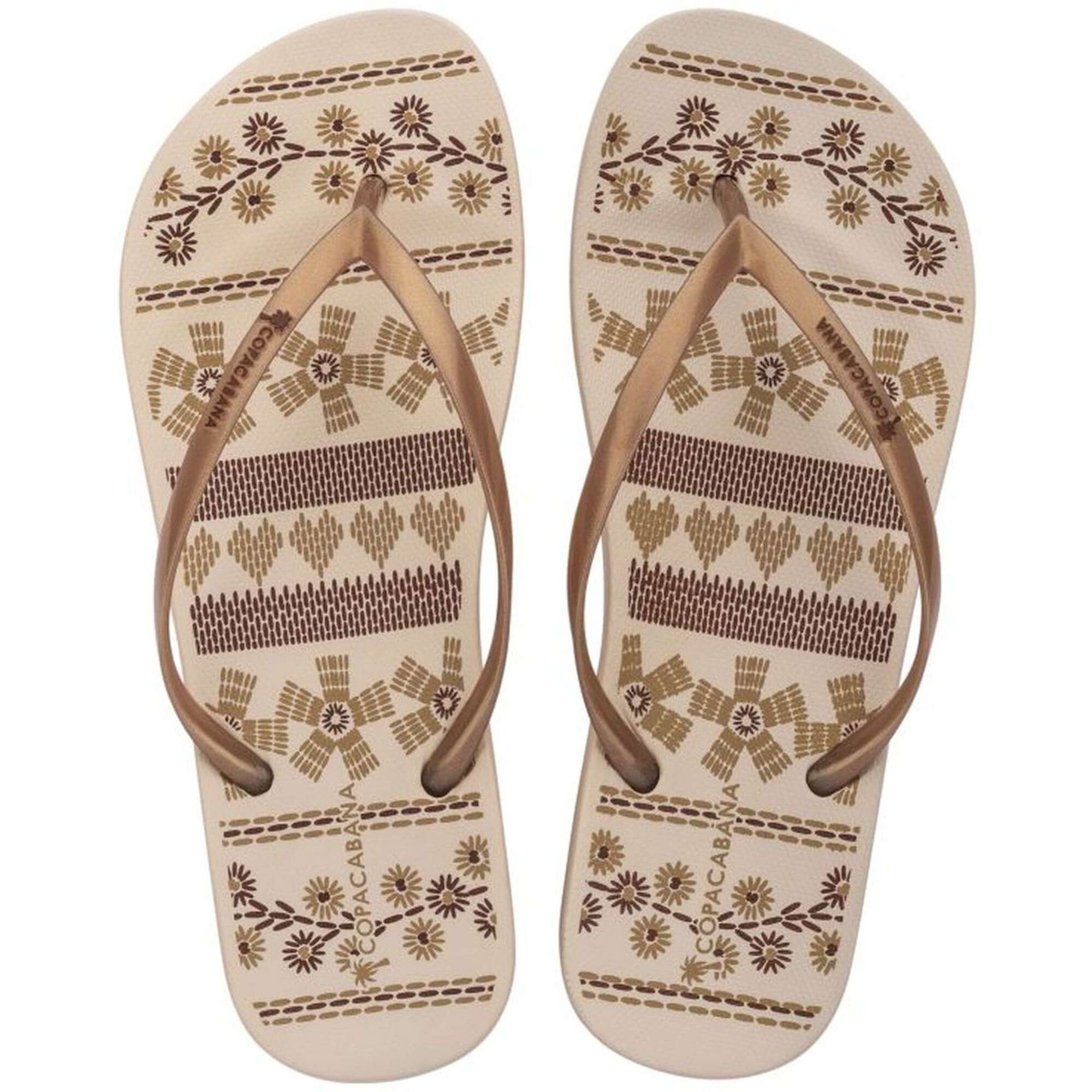 Chinelos de Praia Mulher Animal Print Bege 37 Copacabana