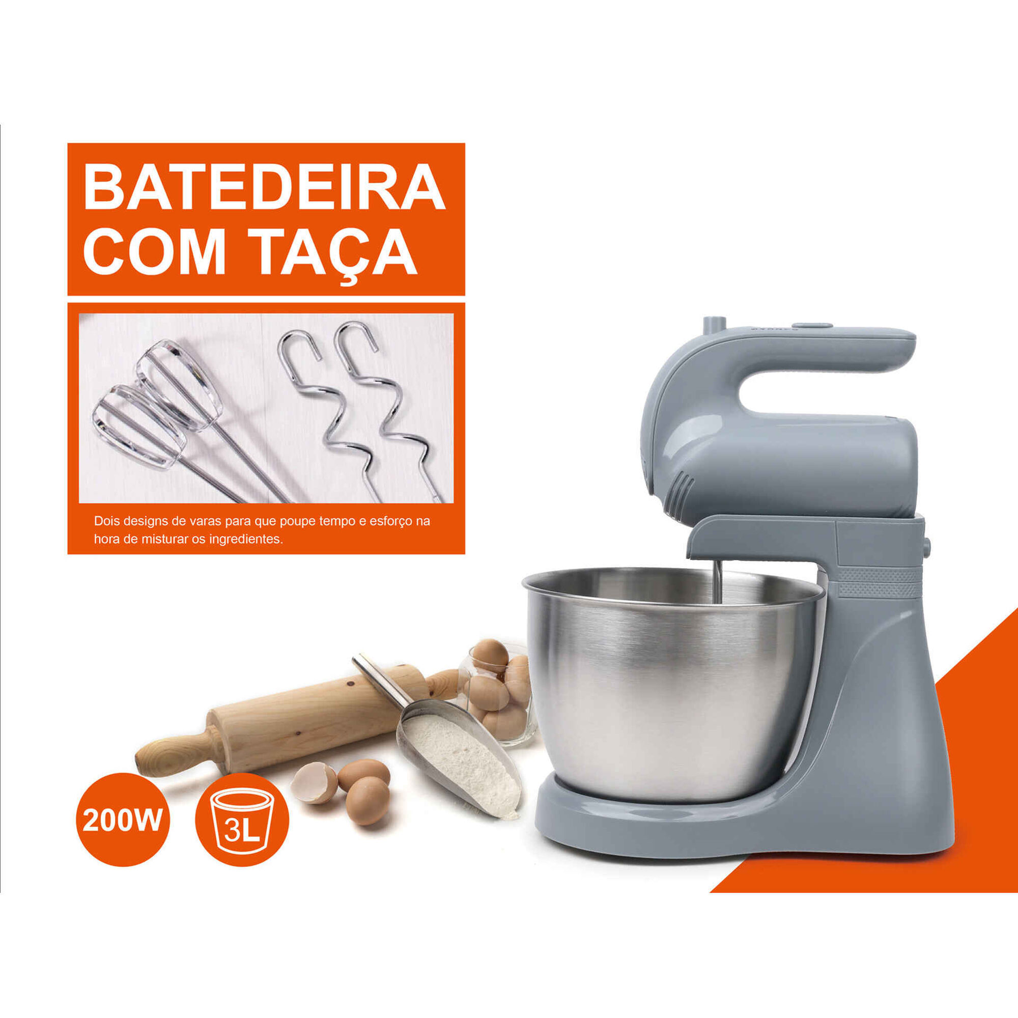 Batedeira com Ta&ccedil;a 200W Storm Bazar&atilde;o