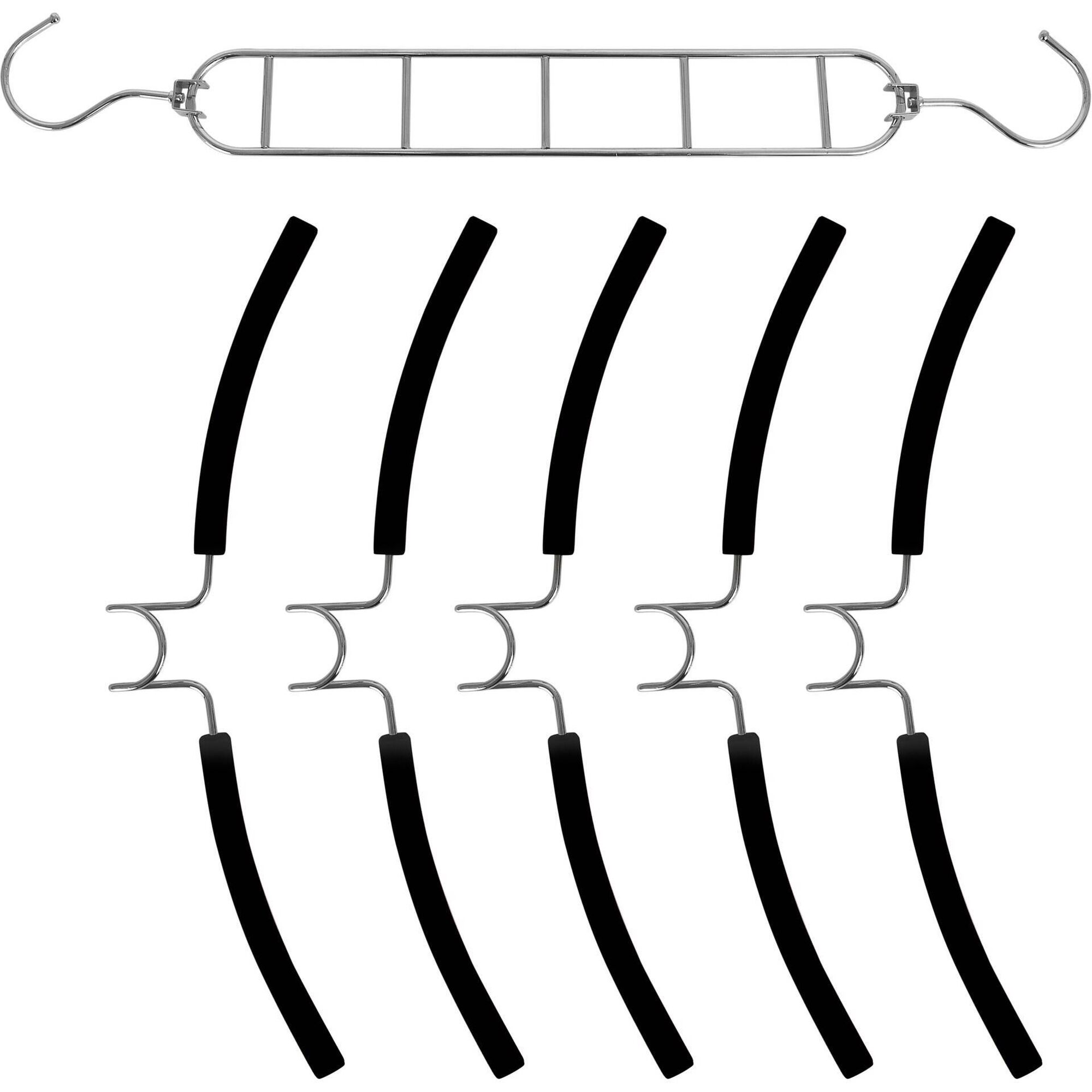 Cabide 5 em 1 com 2 Posi&ccedil;&otilde;es Preto Kasa