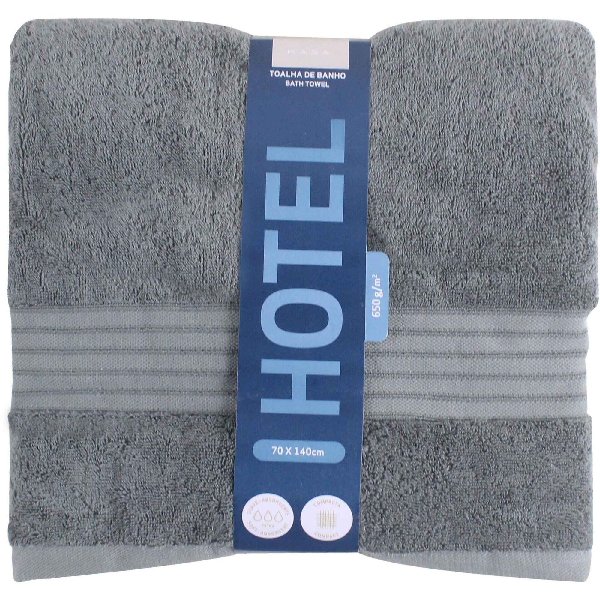Toalha Banho Hotel Cinza Escuro Kasa