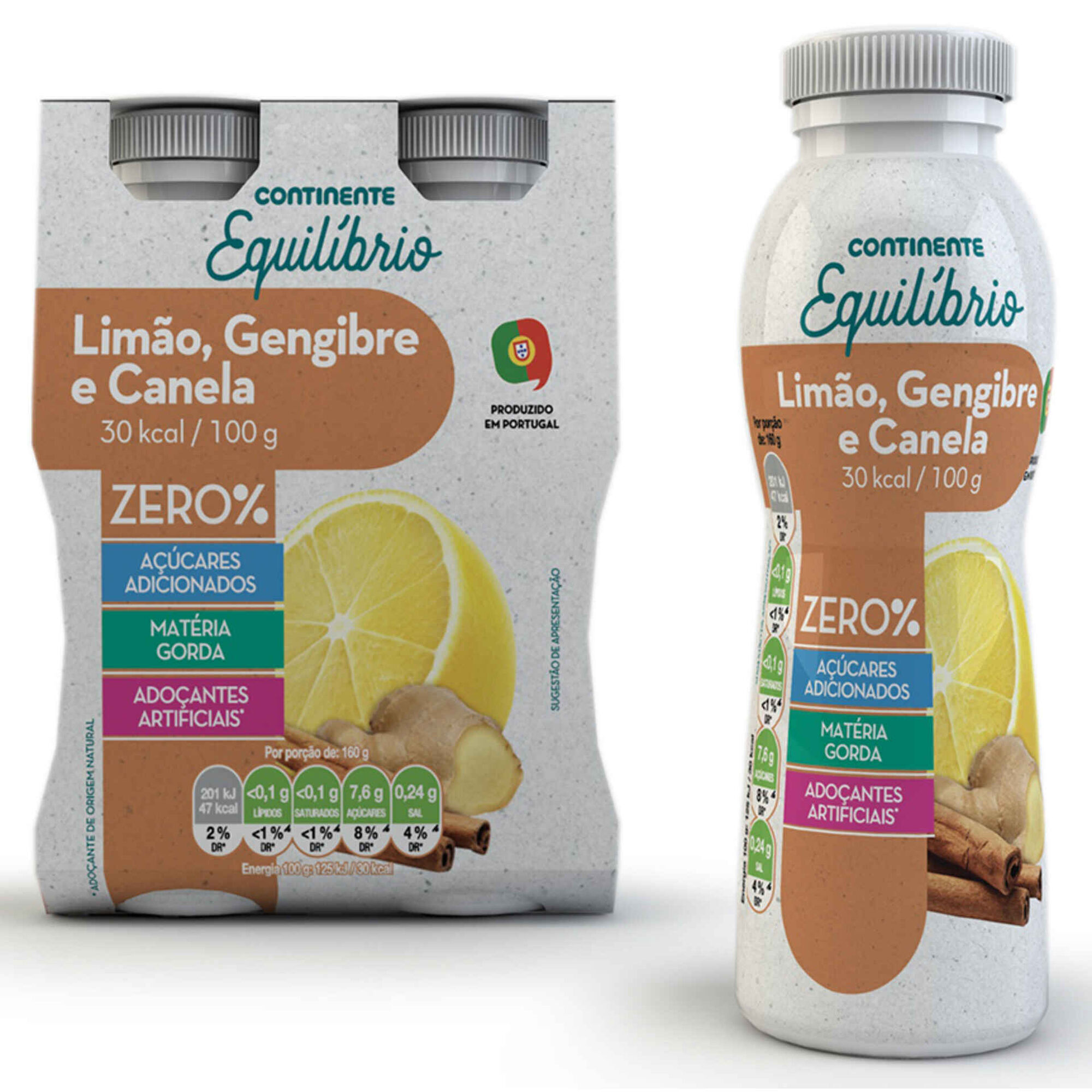 Iogurte Líquido Zero% Limão, Gengibre e Canela Iogurte Líquido Zero% Limão, Gengibre e Canela