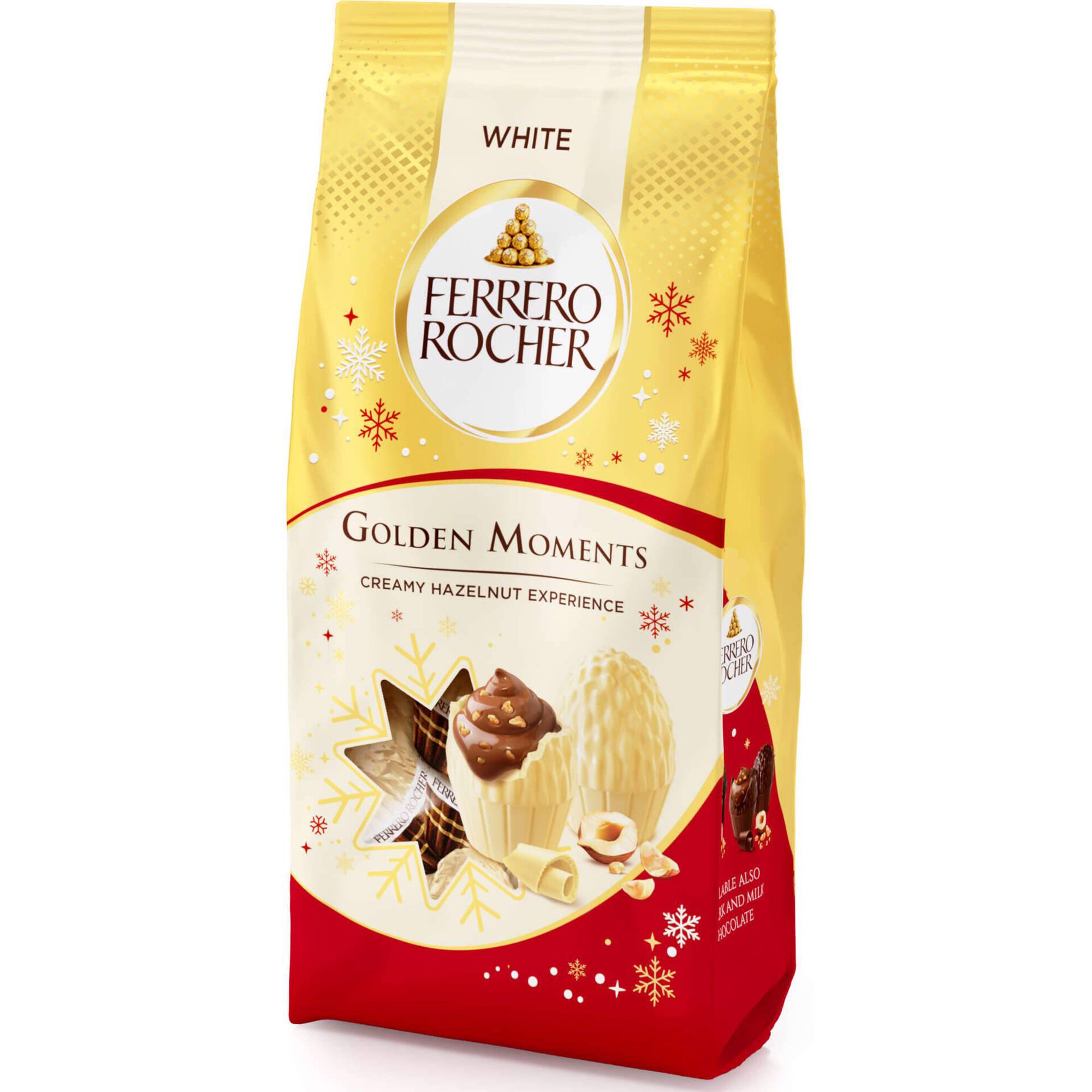 Ovinhos de Chocolate Branco com Recheio de Creme e Avelã Golden