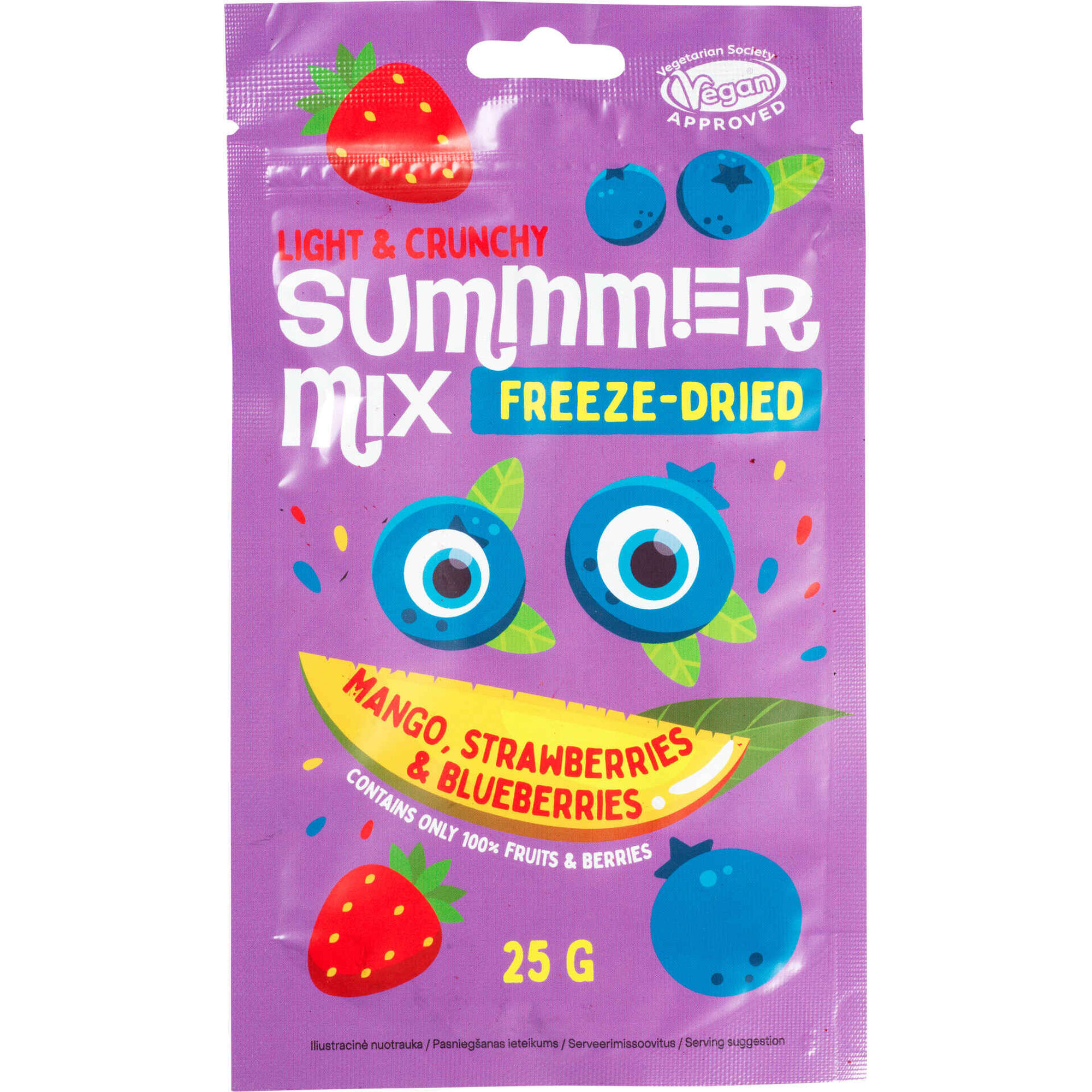 Mix Manga, Morango e Mirtilos Liofilizado Summer