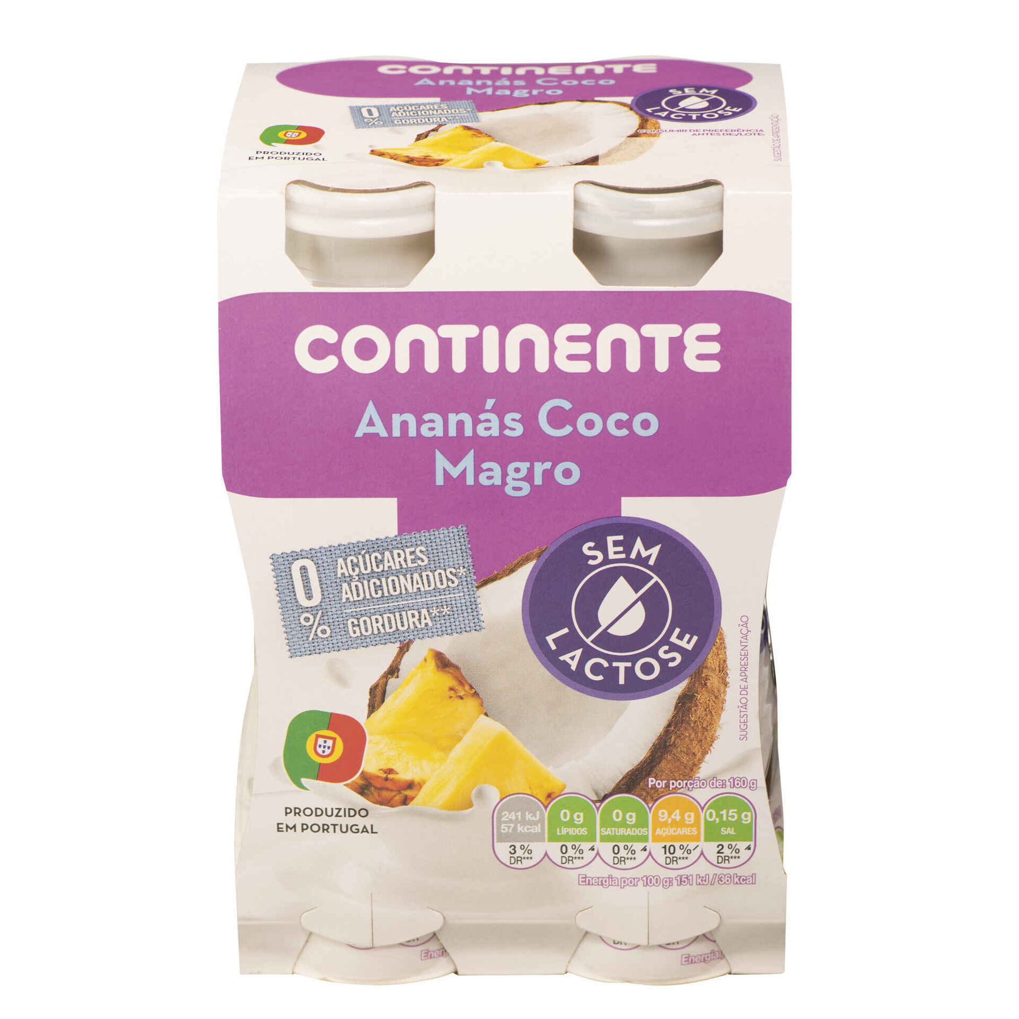 Iogurte Líquido Ananás e Coco sem Lactose