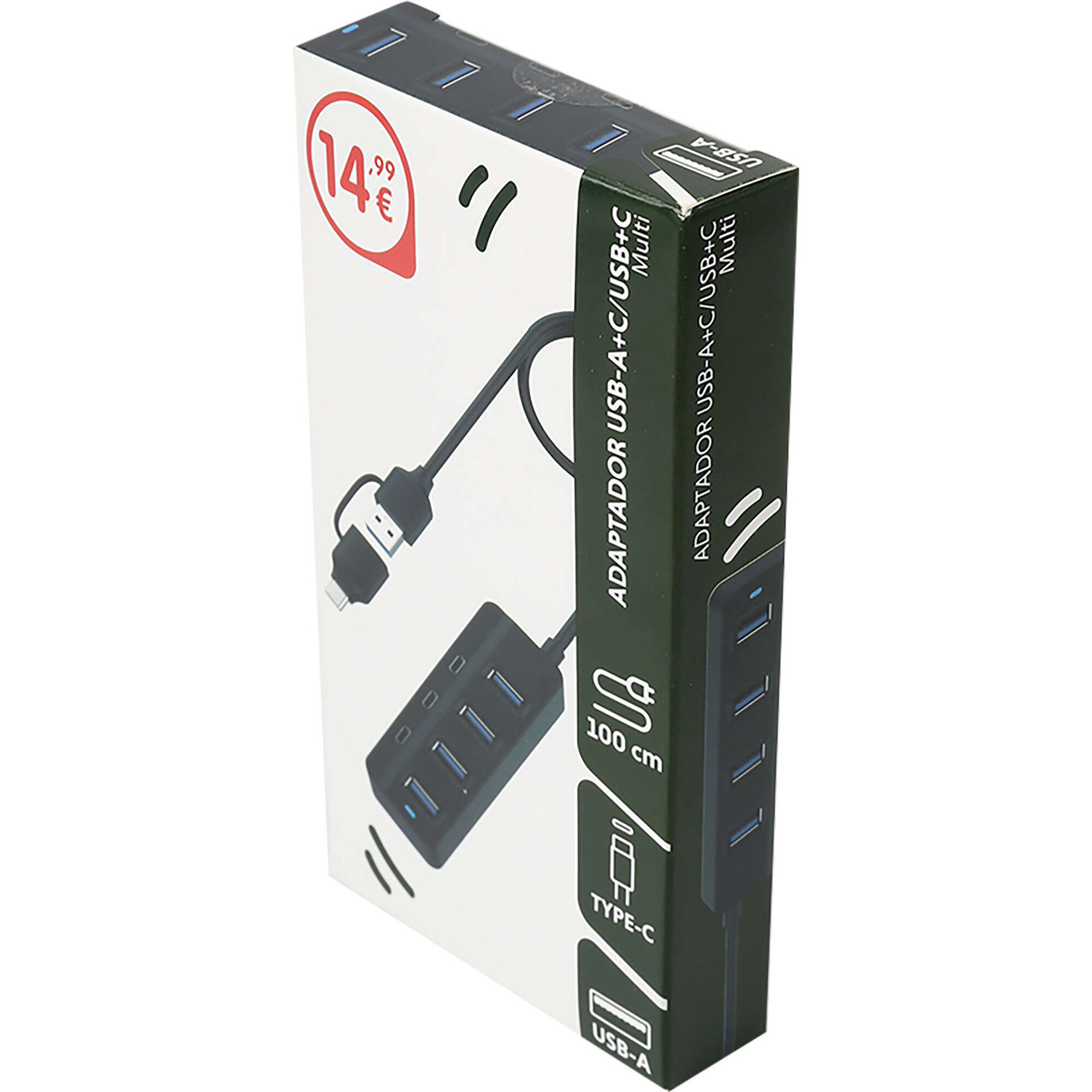 Adaptador com Entrada USB e USB-C Bazar&atilde;o