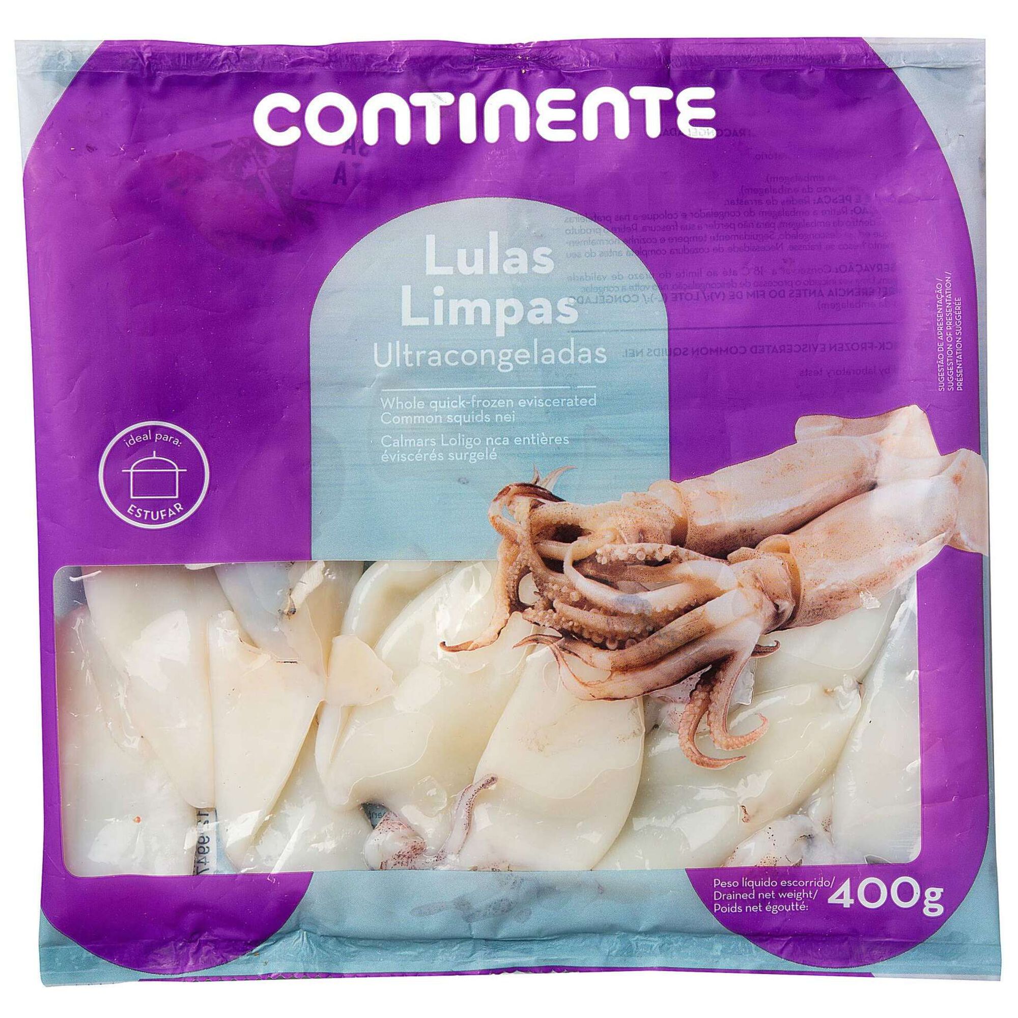 Lulas Limpas Ultracongeladas