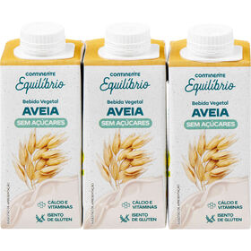 Bebida Vegetal de Aveia sem A&ccedil;&uacute;car Continente Equil&iacute;brio