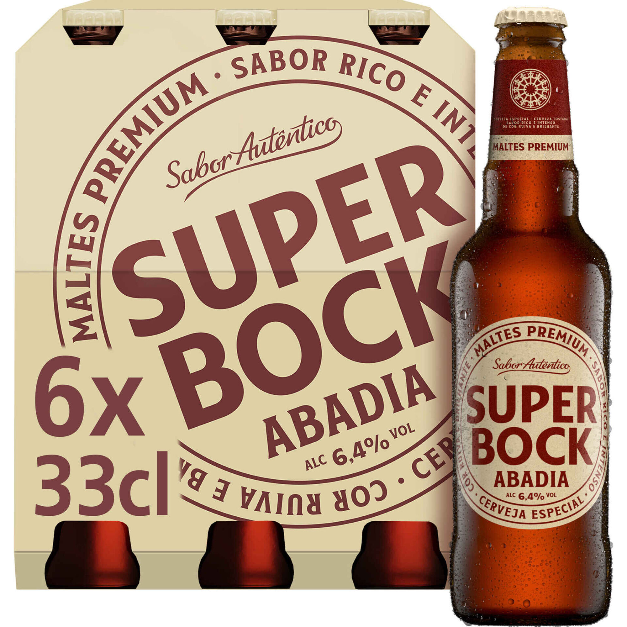 Cerveja com &Aacute;lcool Ruiva Super Bock Abadia