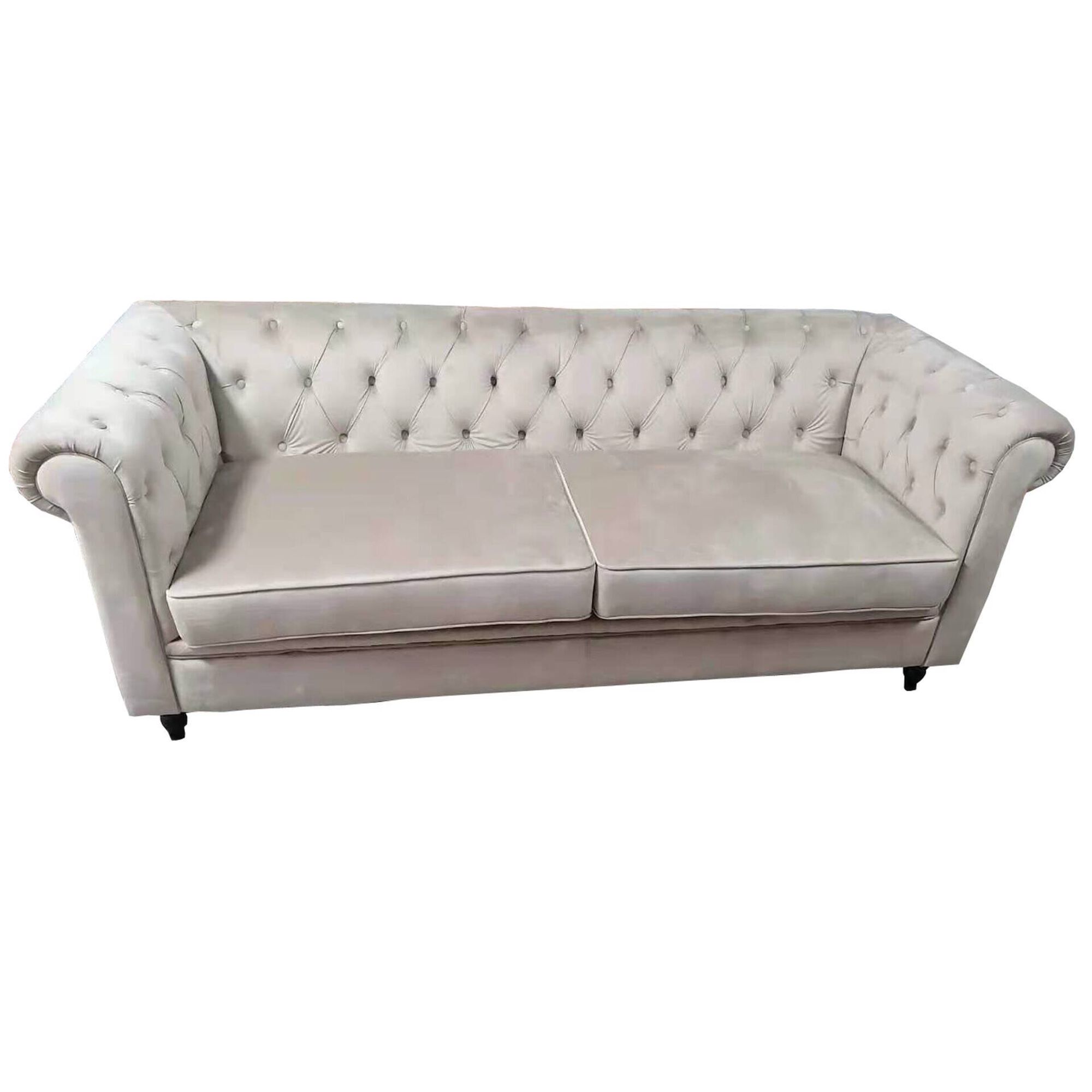 Sof&aacute; 2 Lugares Bege Chesterfield Kasa