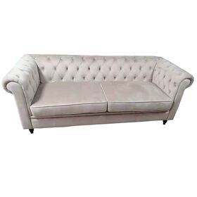Sof&aacute; 2 Lugares Bege Chesterfield Kasa
