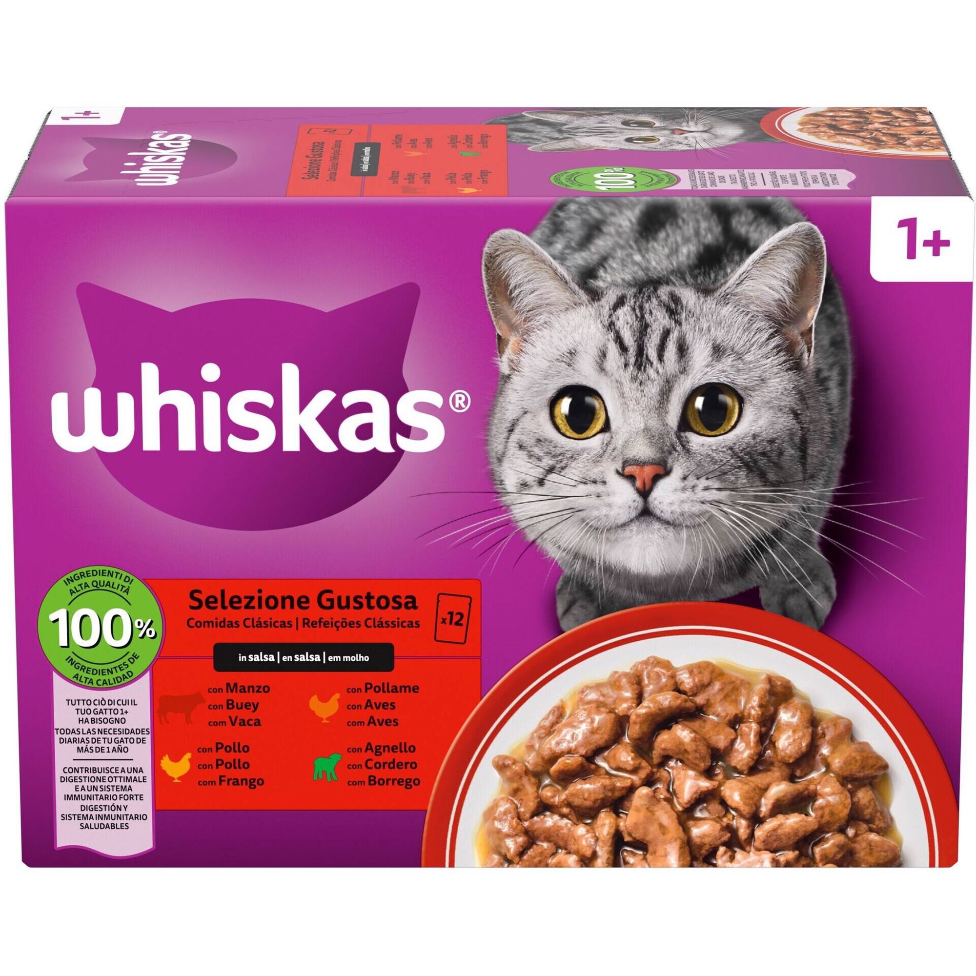 Comida H&uacute;mida para Gato Adulto Carne Whiskas