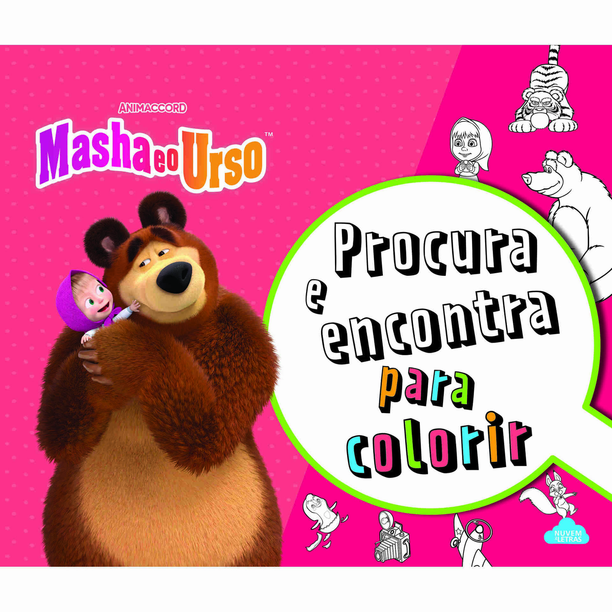 Masha e o Urso - Procura e Encontra para Colorir