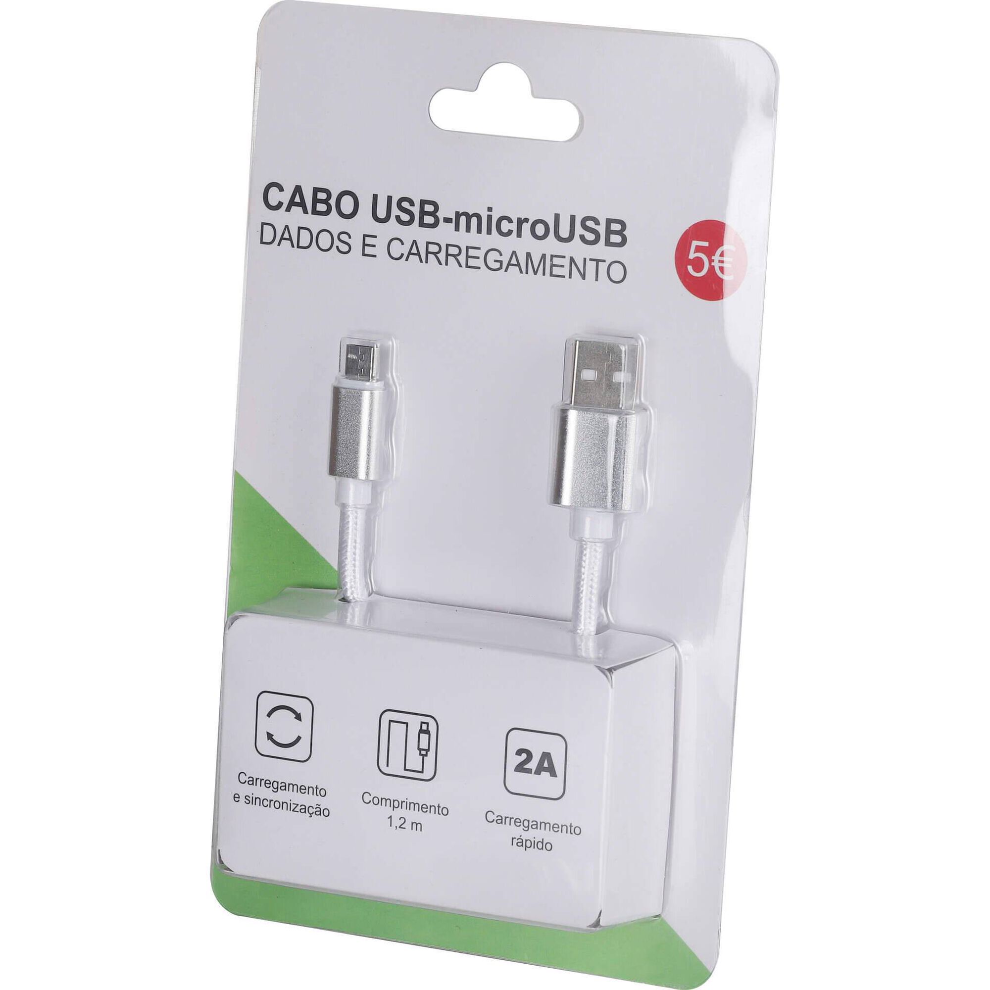 Cabo de Telem&oacute;vel 1,2m Micro USB Basic (v&aacute;rias cores)