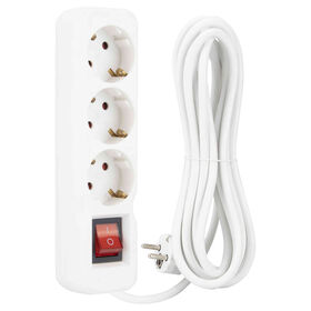 Bloco 3 Tomadas com Interruptor 5mts Branco Boost