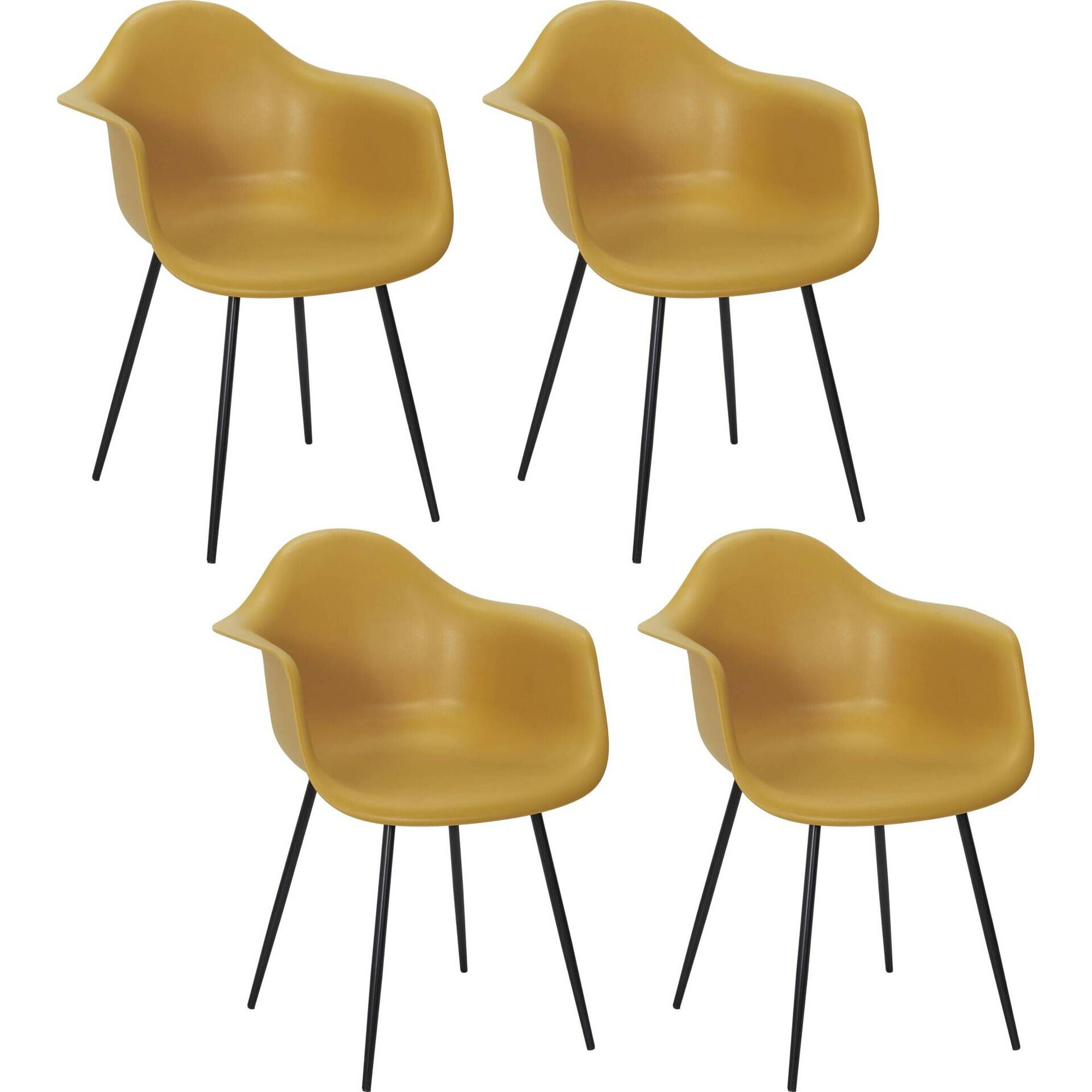 Conjunto de 4 Cadeiras Amarela Gustav
