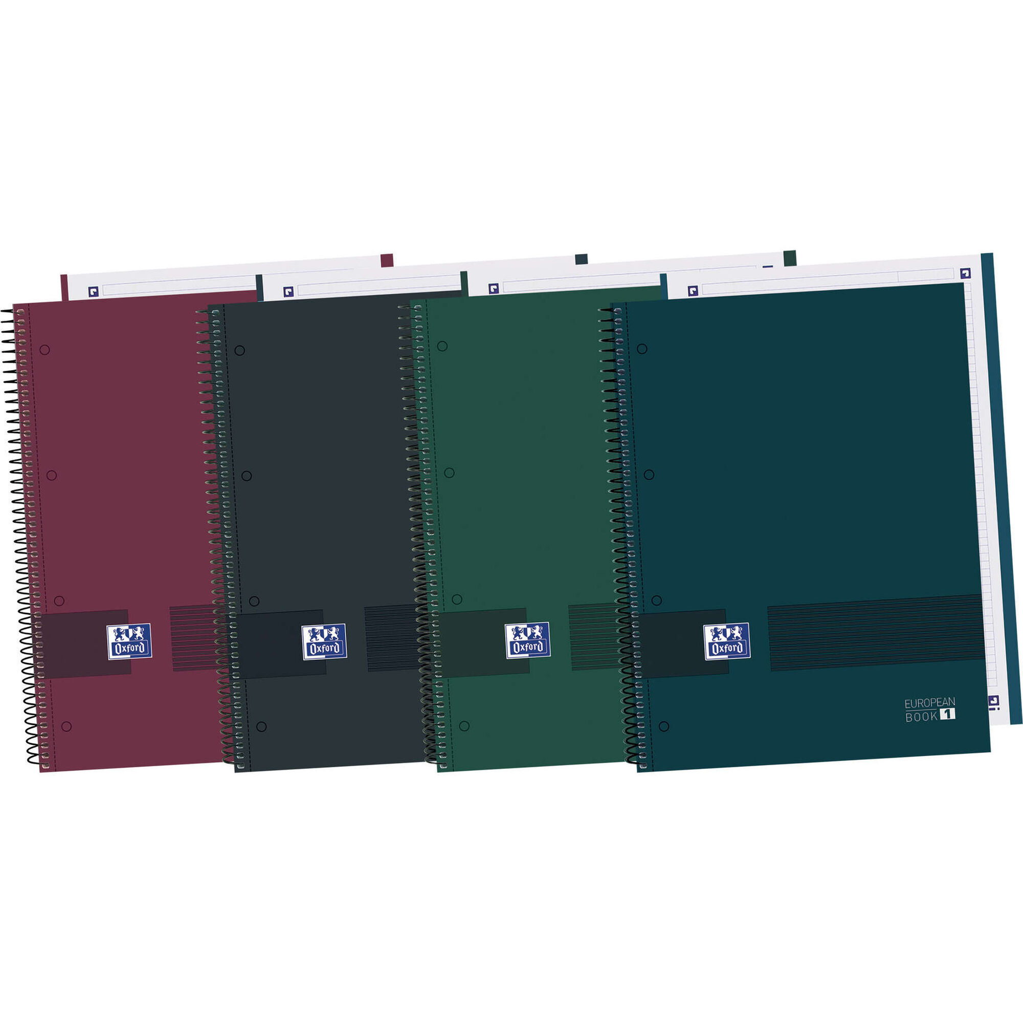 Caderno Espiral Europeanbook 1  Oxford&You A4 Quadriculado (v&aacute;rias cores) Oxford