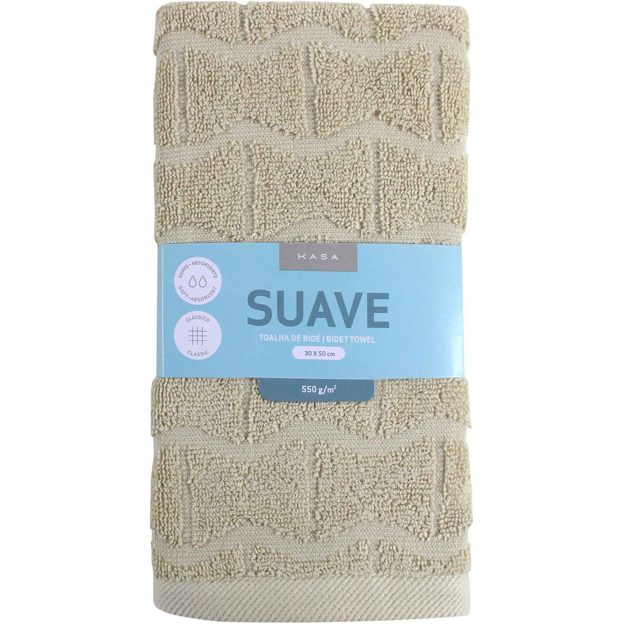 Toalha Bid&eacute; Jacquard Bege Kasa