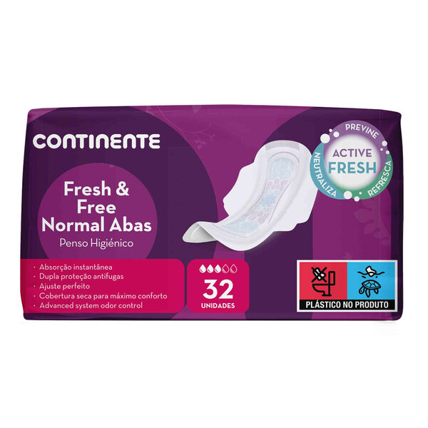 Pensos Higiénicos Fresh & Free Normal com Abas Continente