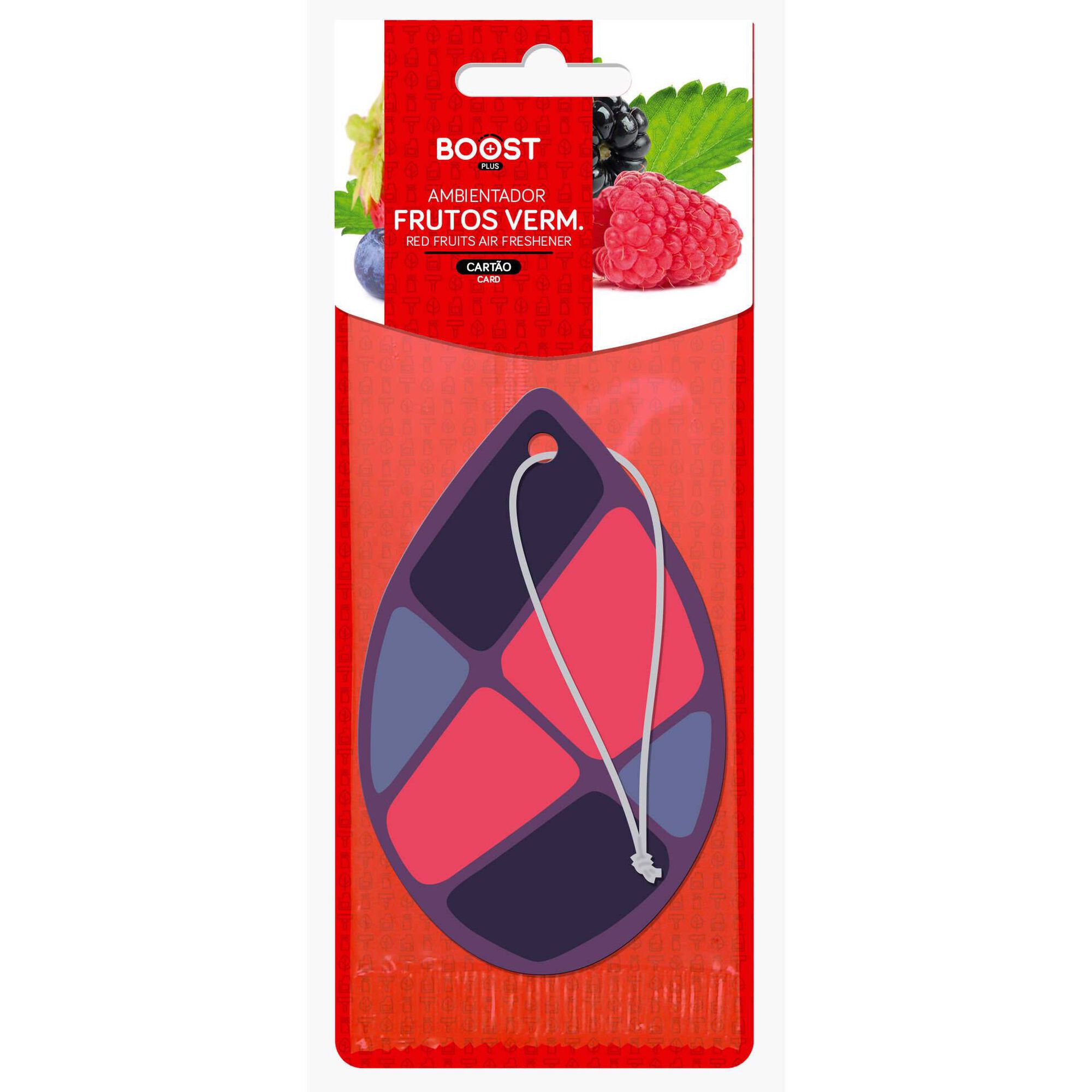 Ambientador Auto Pendurar Cartão Frutos Vermelhos