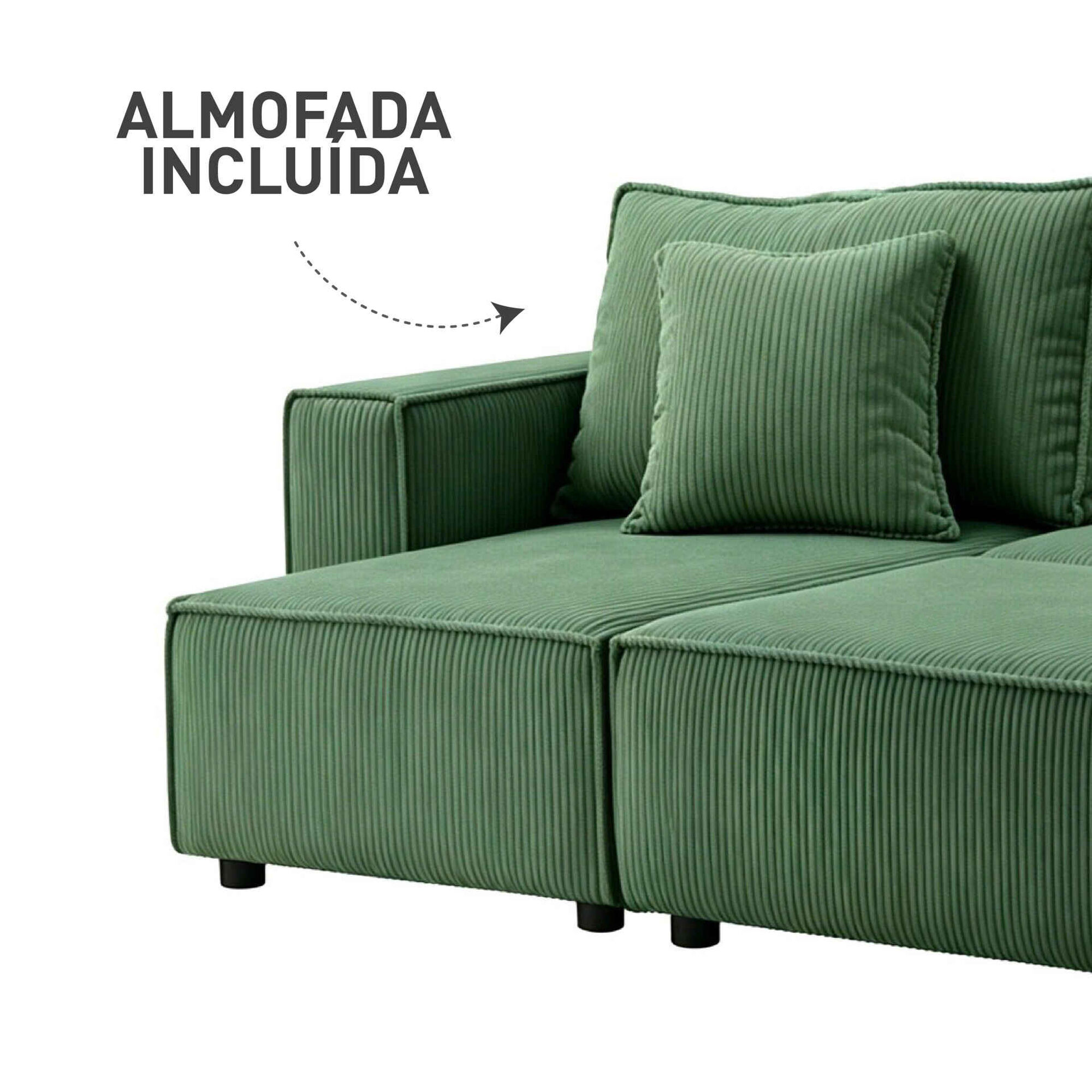 Sof&aacute; Cama Chaise Scott Verde Kasa