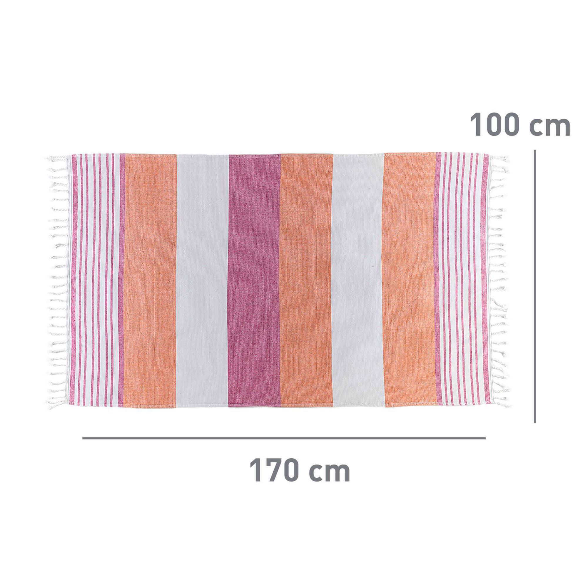 Toalha de Praia Riscas Rosa e Laranja Kasa