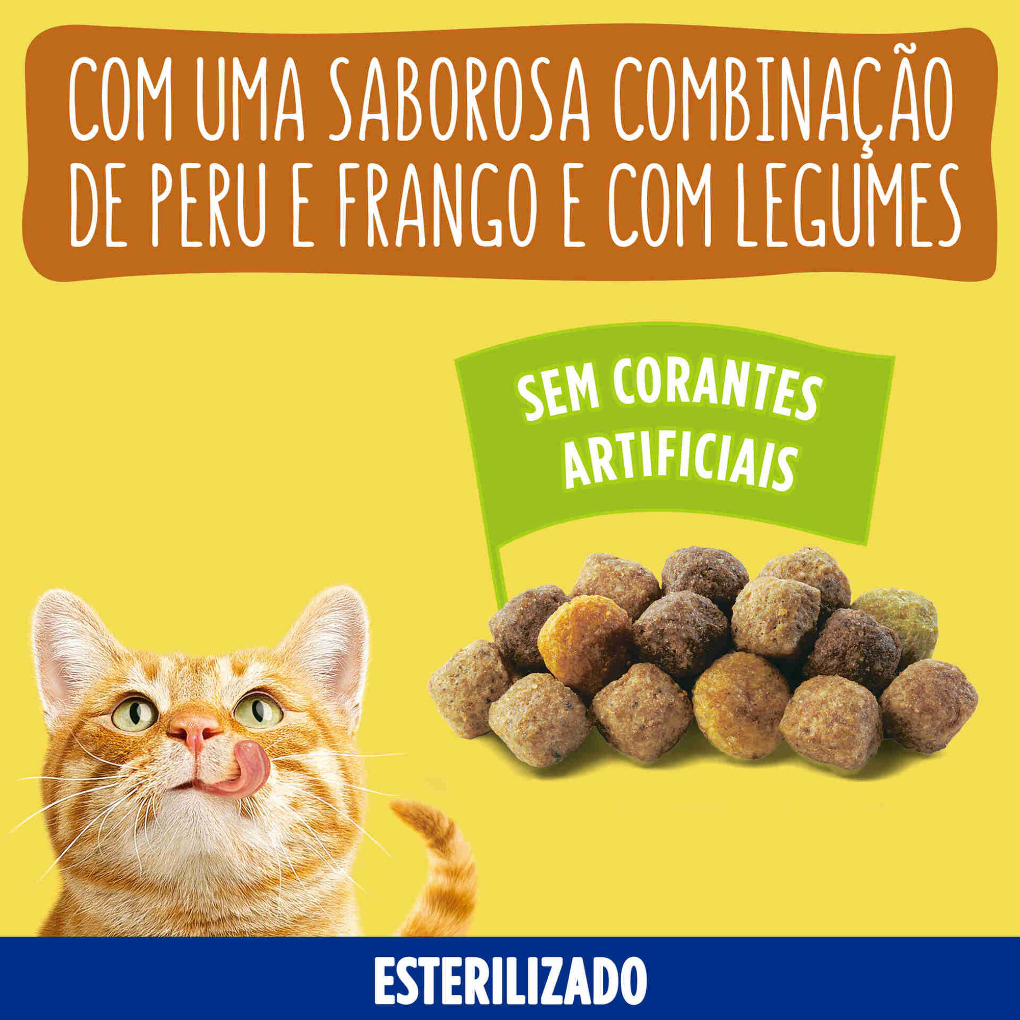 Ração para Gato Adulto Esterilizado Peru e Legumes