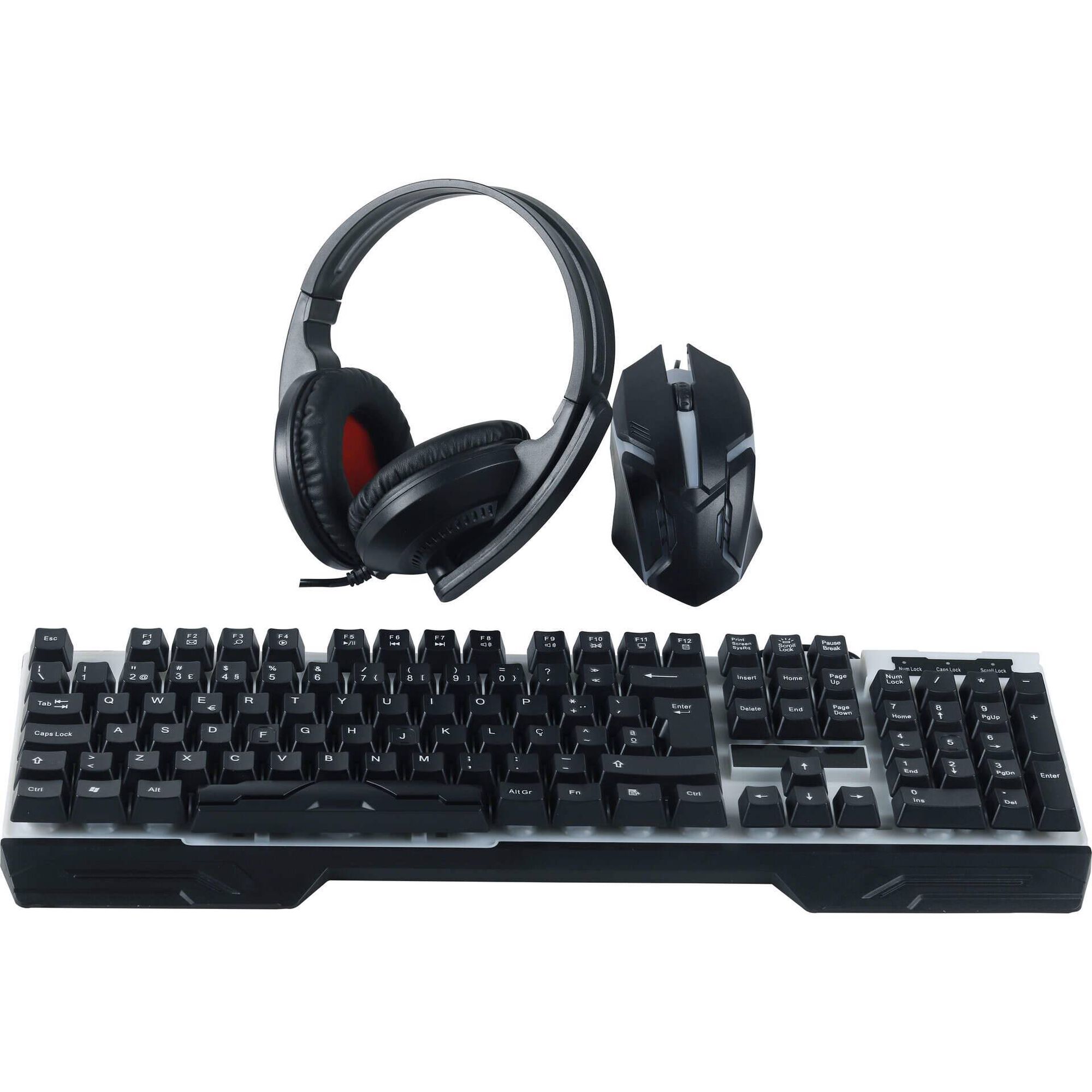 Conjunto Gaming 4 em 1 com USB Bazar&atilde;o