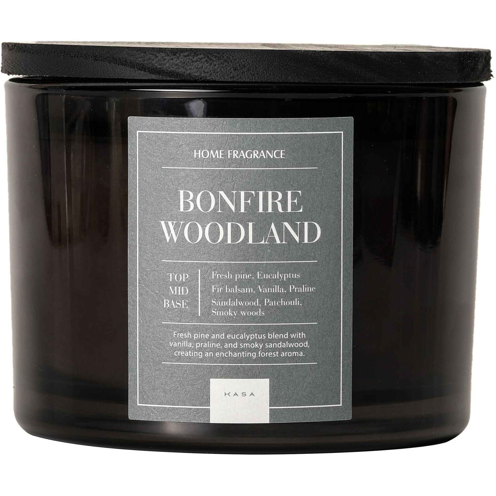 Vela em Copo Tampa Madeira Escura Woodland 879g