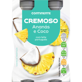 Iogurte L&iacute;quido Cremoso Anan&aacute;s e Coco Continente