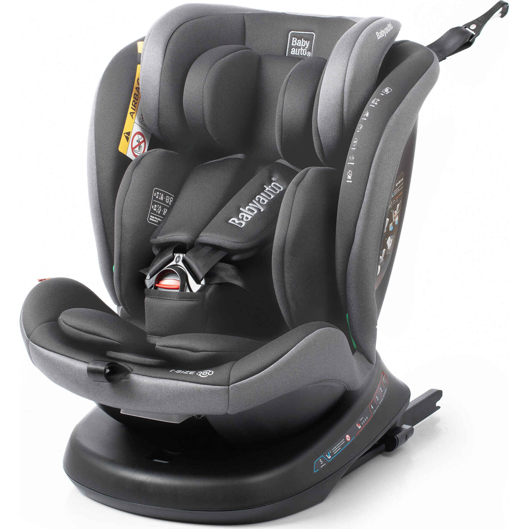 Cadeira Auto I-Size 40-150cm Isofix Rotativa Rodia Fix Cinza Babyauto