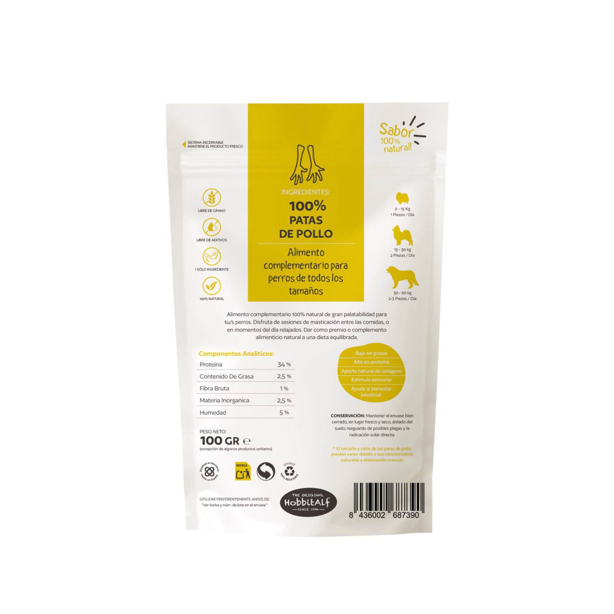 Snack para C&atilde;o Pernas de Frango Hobbitalf