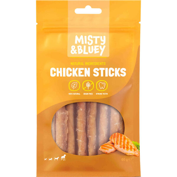 Snack para Cão Sticks Frango Misty & Bluey