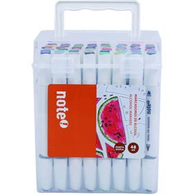 Conjunto 48 Marcadores Ponta Dupla Base Álcool