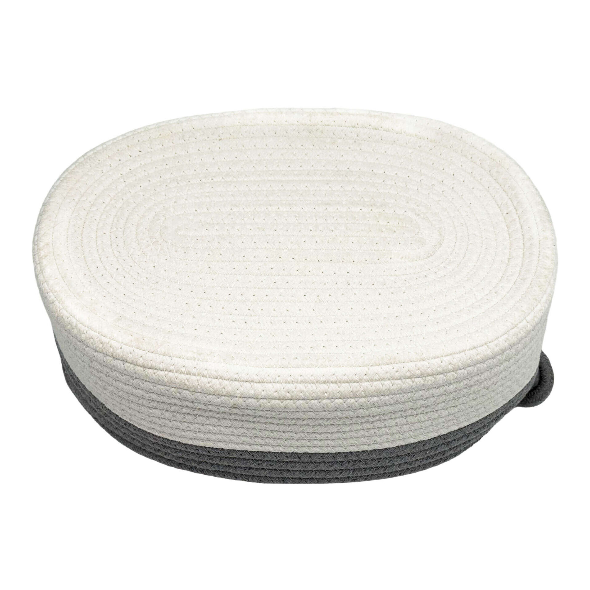 Cesto Oval Branco e Cinza Kasa