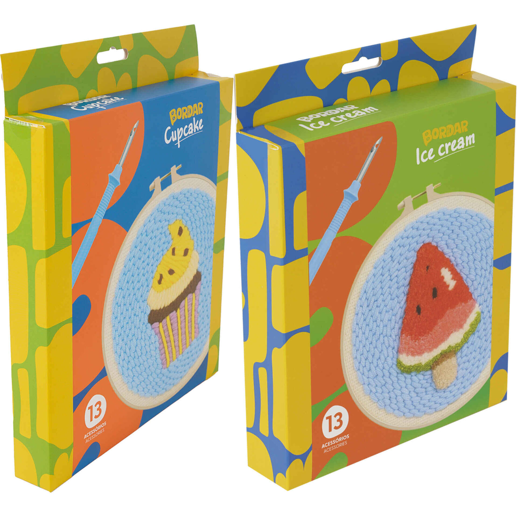 Kit de Bordar Gelado/Cupcake (vários modelos)