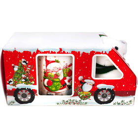 Conjunto Caneca Pai Natal 360ml e Peluche com Caixa Carrinha