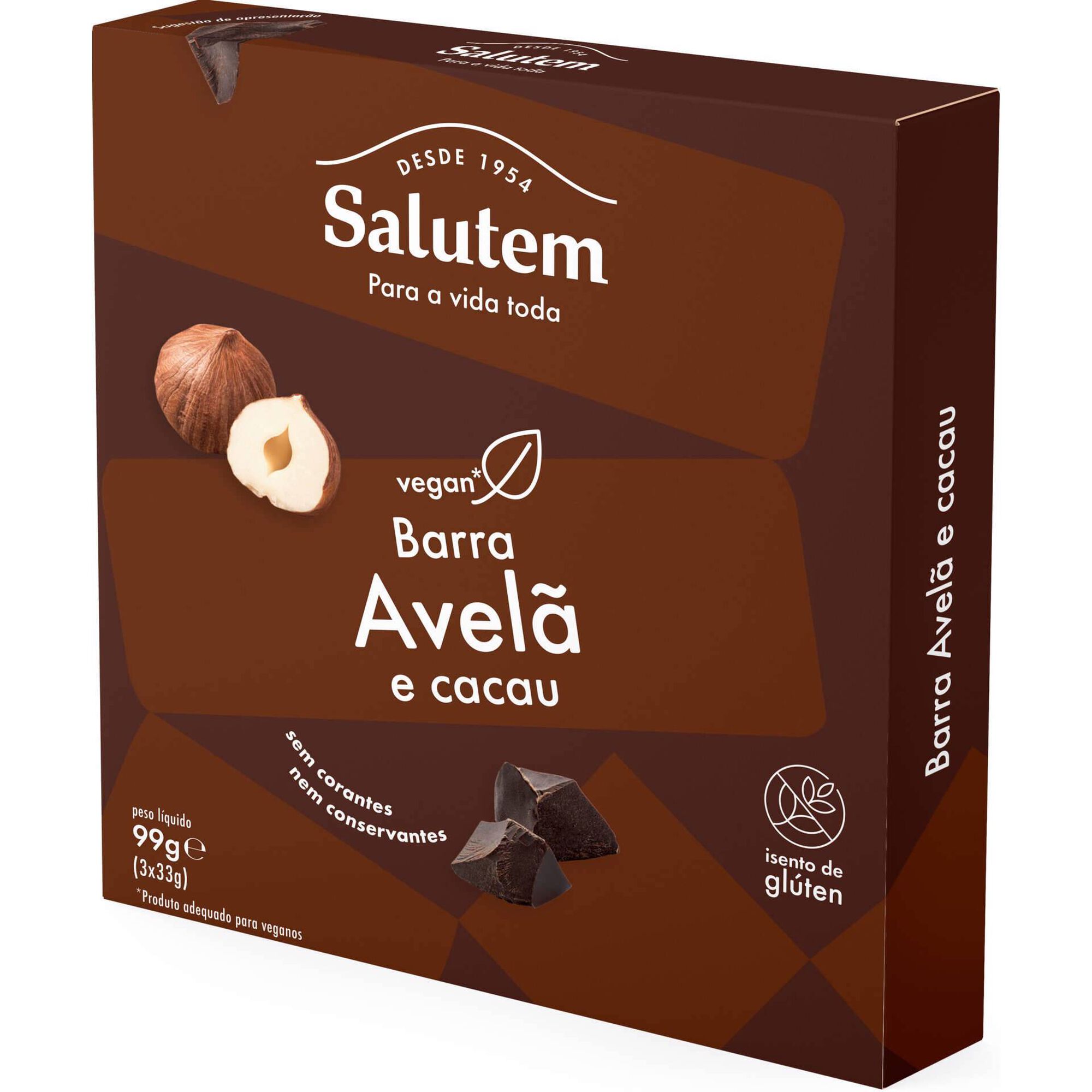 Barras de Cereais Avelã e Cacau sem Glúten