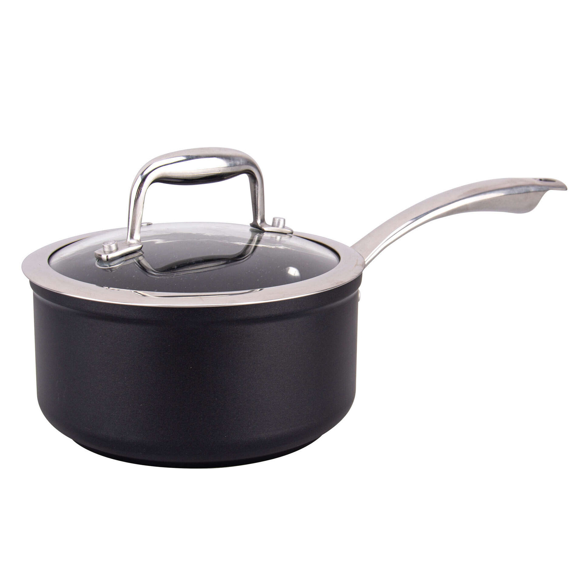 Caçarola Antiaderente com Cabo e Tampa 16cm Platina Indução Total Caçarola Antiaderente com Cabo e Tampa 16cm Platina Indução Total