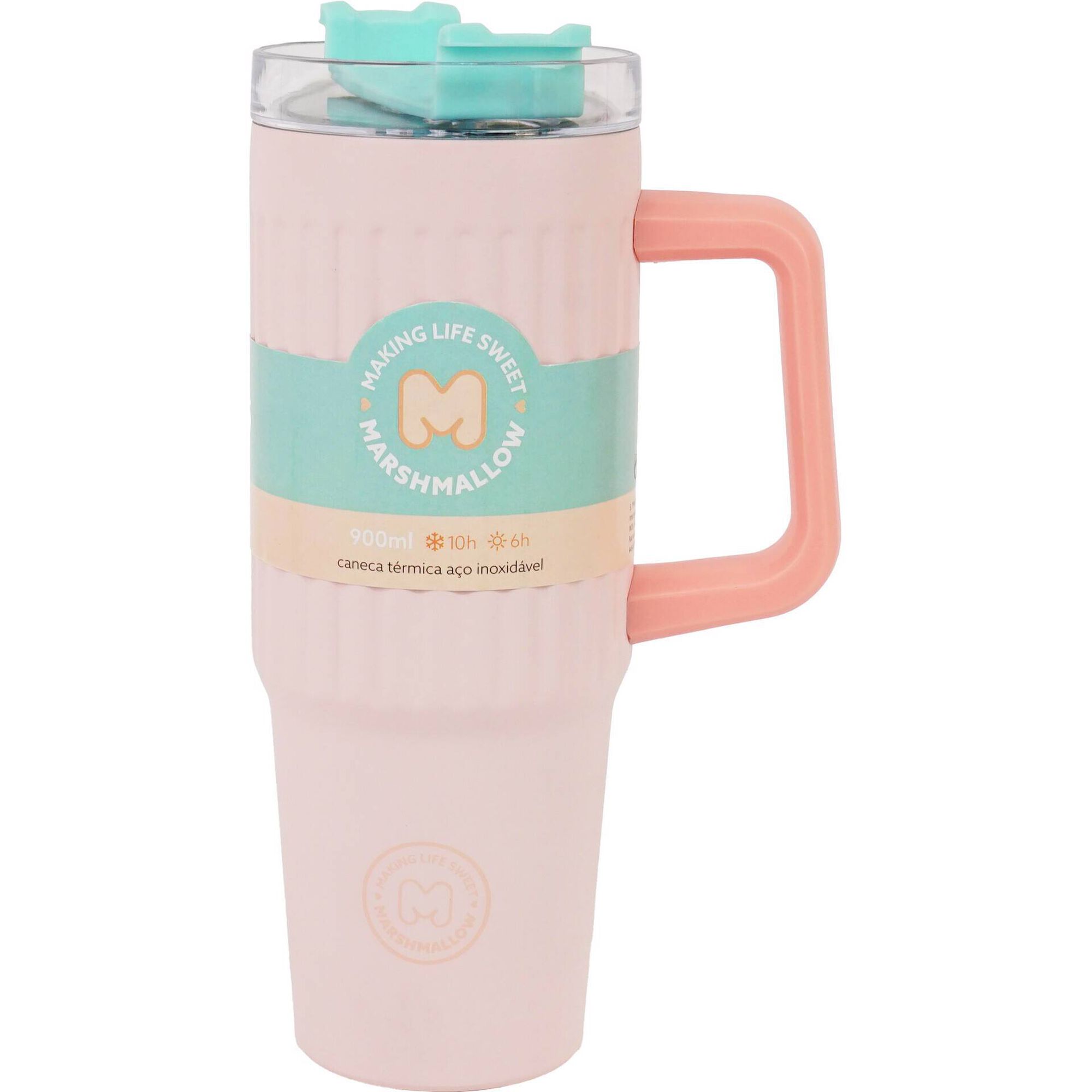 Caneca T&eacute;rmica Coral 900ml Marshmallow