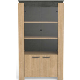 Armário com Vitrine 98x42x175cm Carvalho Austin