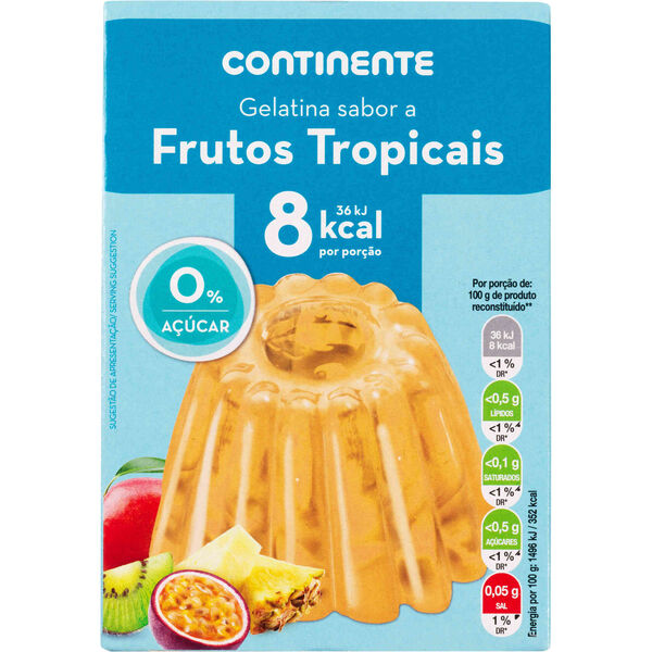 Gelatina em Pó Frutos Tropicais sem Açúcar Continente