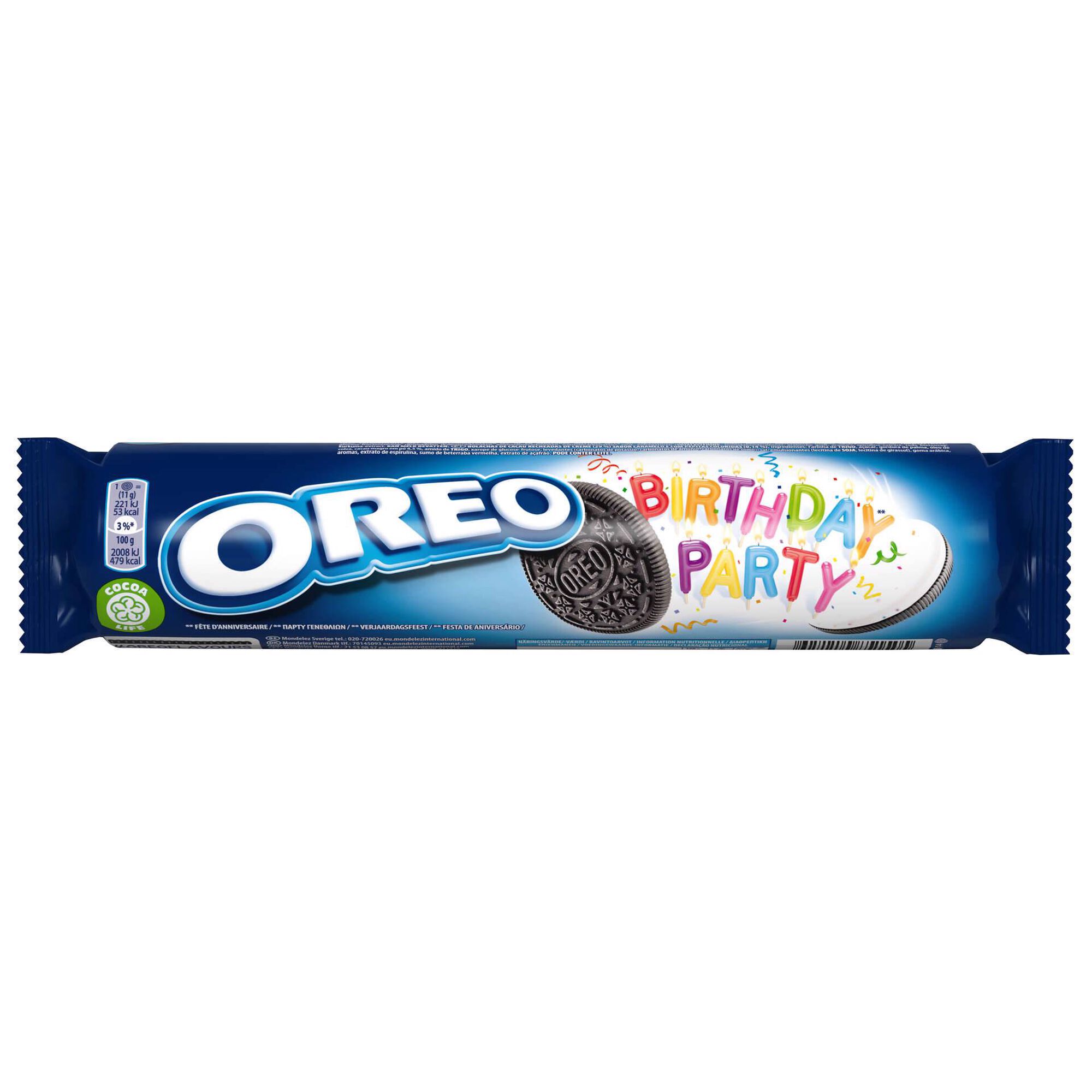 Bolachas de Chocolate com Recheio de Creme e Pepitas Coloridas Birthday Party