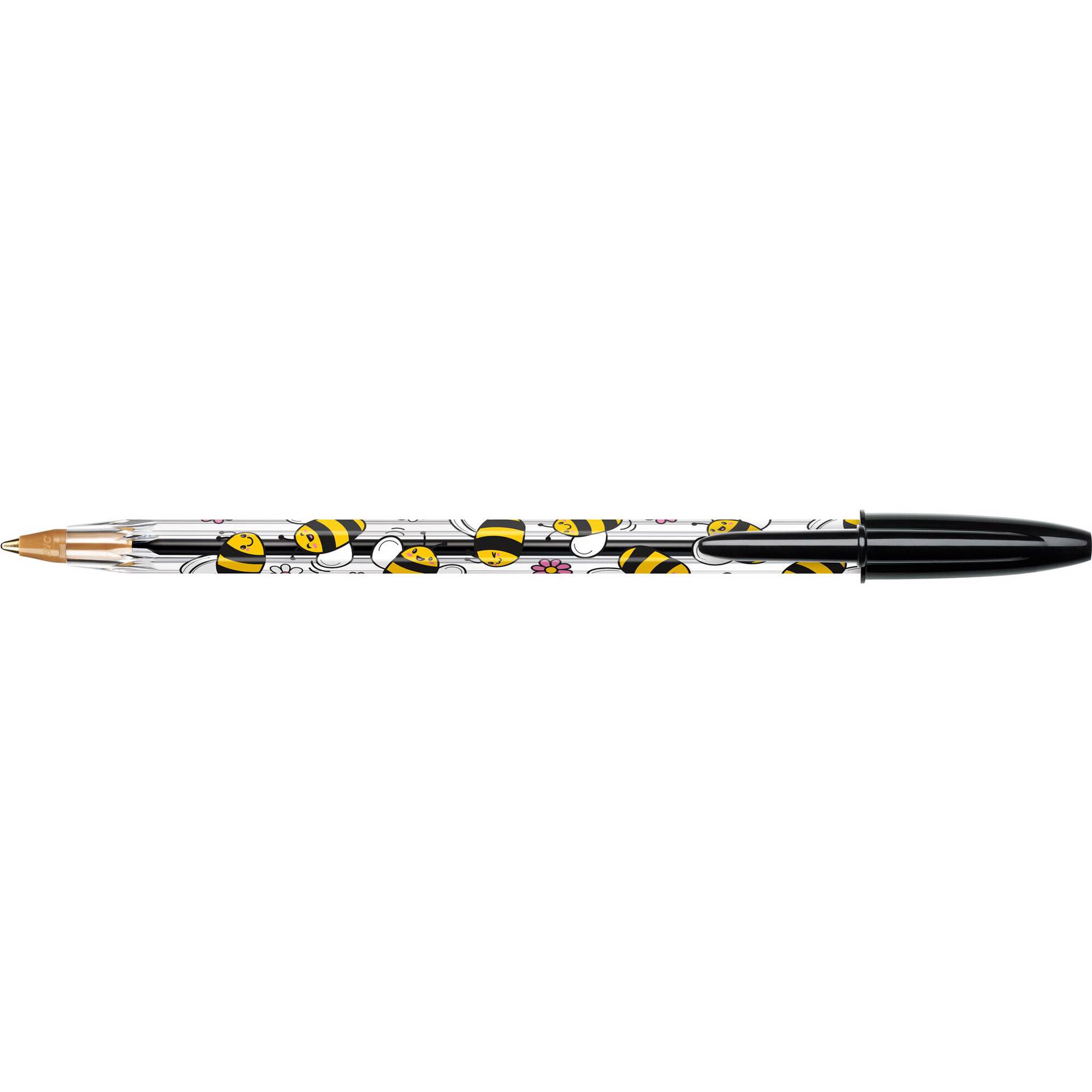 Esferogr&aacute;fica Cristal Decor Kawaii de Tinta Preta Bic