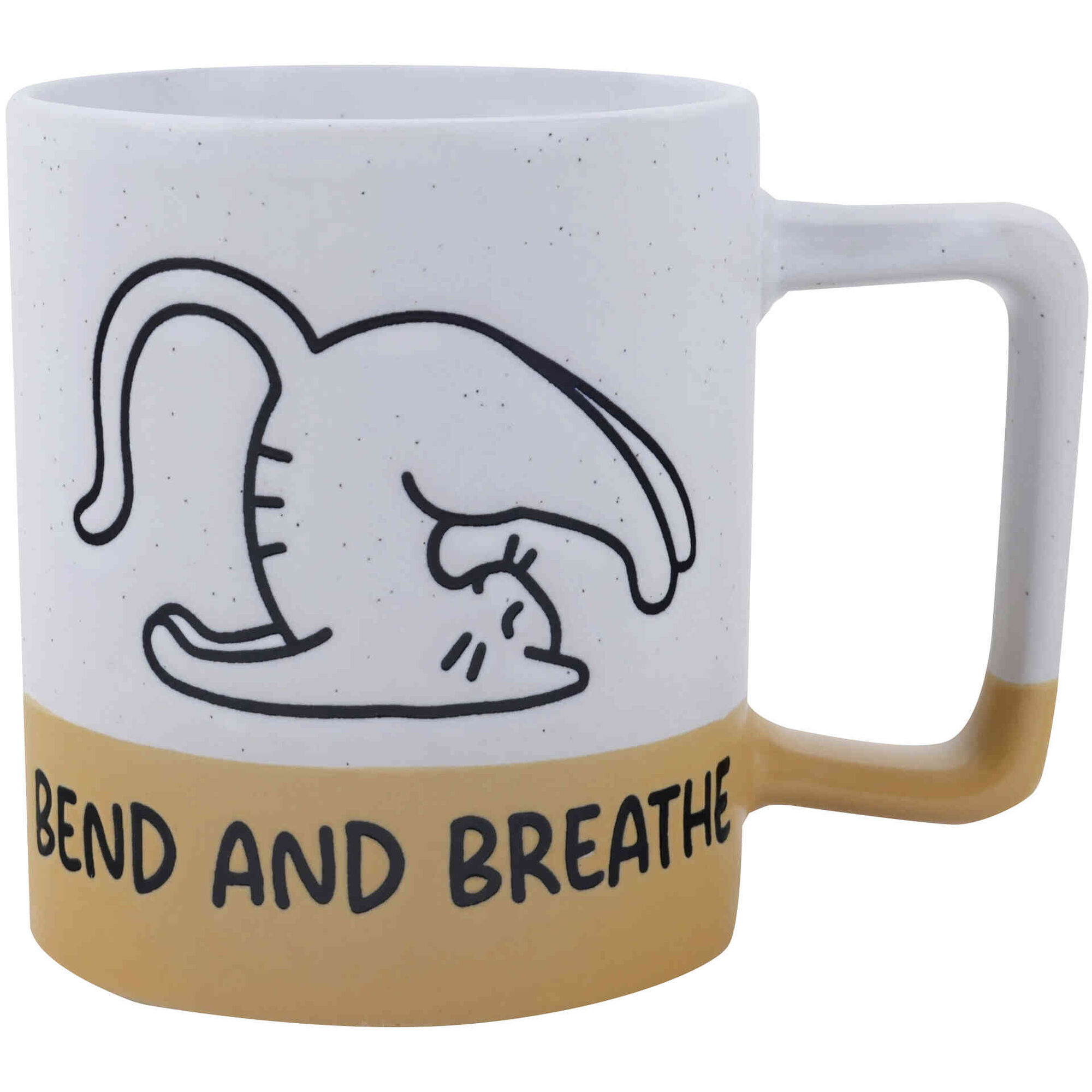 Caneca 320ml Gato Fundo Amarelo Kasa