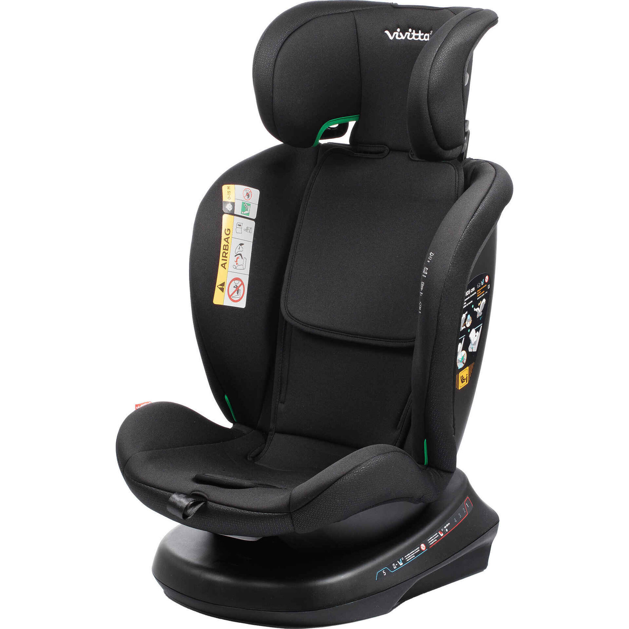 Cadeira Auto I-Size 40-150cm Rotativa Preta Sanna Ibelt Vivitta